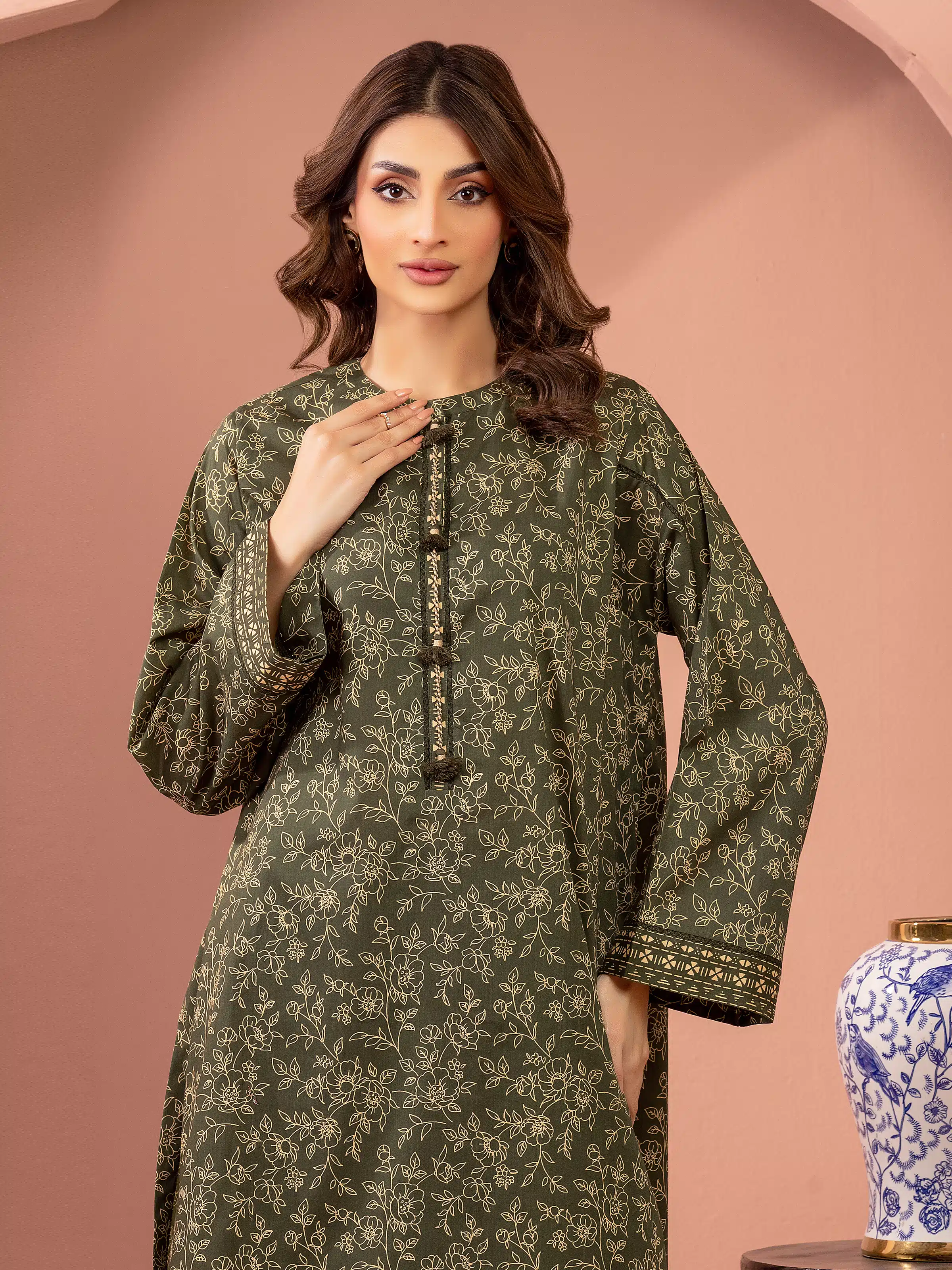 Unstitched Printed Lawn Shirt Trouser - EWU5A1-35440ST - Image 4