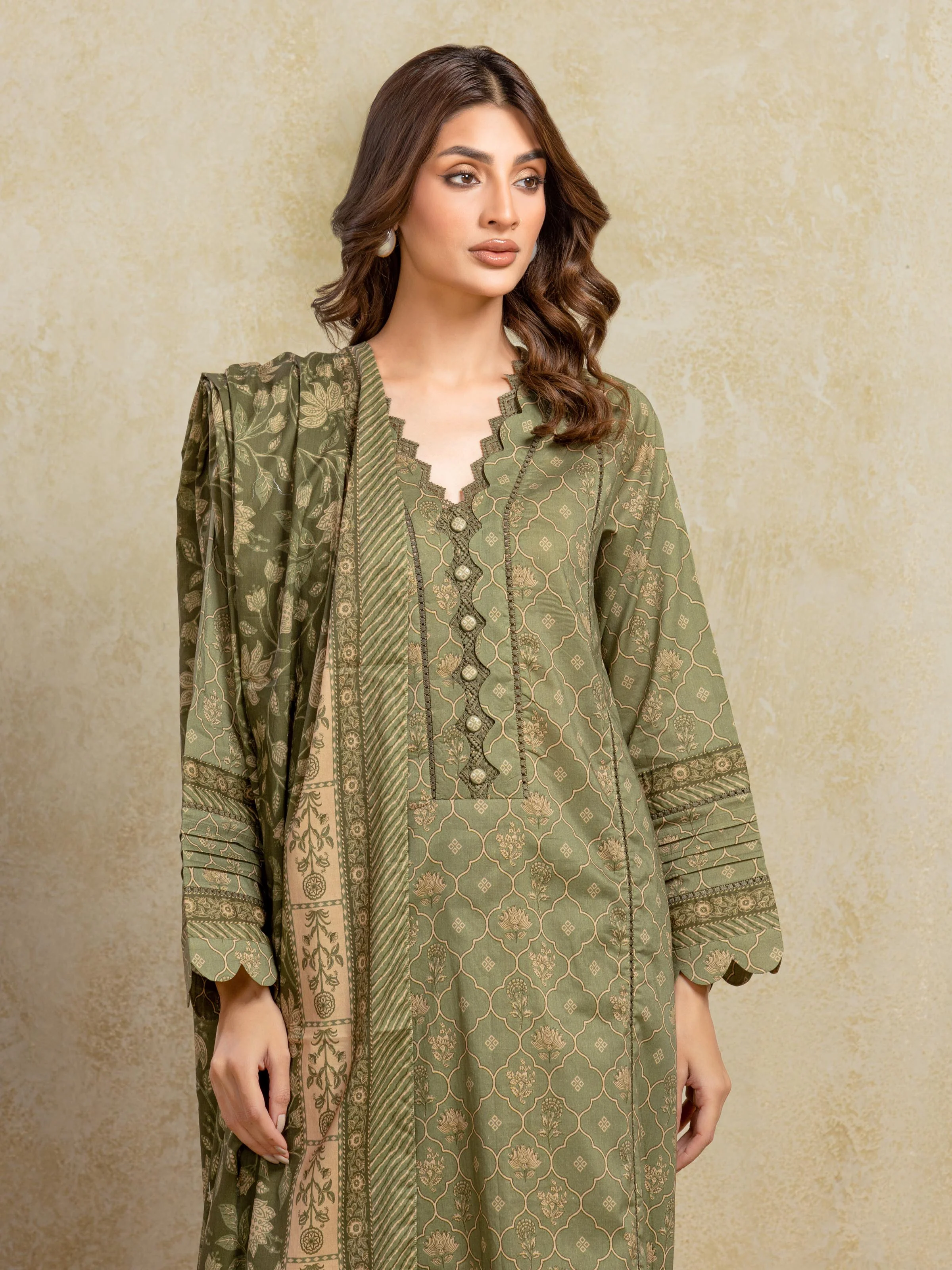 Unstitched Printed Khaddar Suit - EWU5A3-35916-3P - Image 2