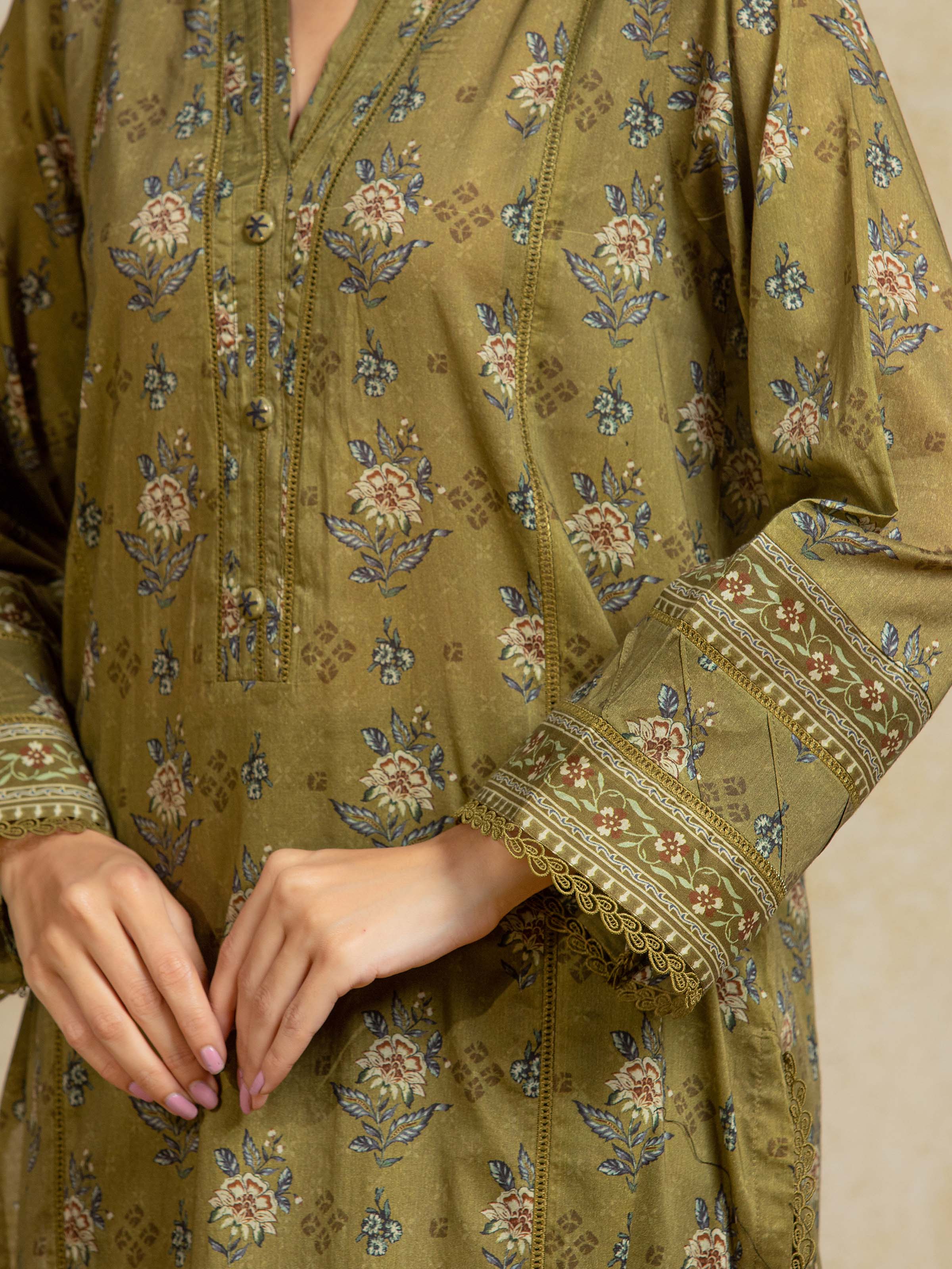 Unstitched Printed Khaddar Suit - EWU5A3-35957-3P - Image 3