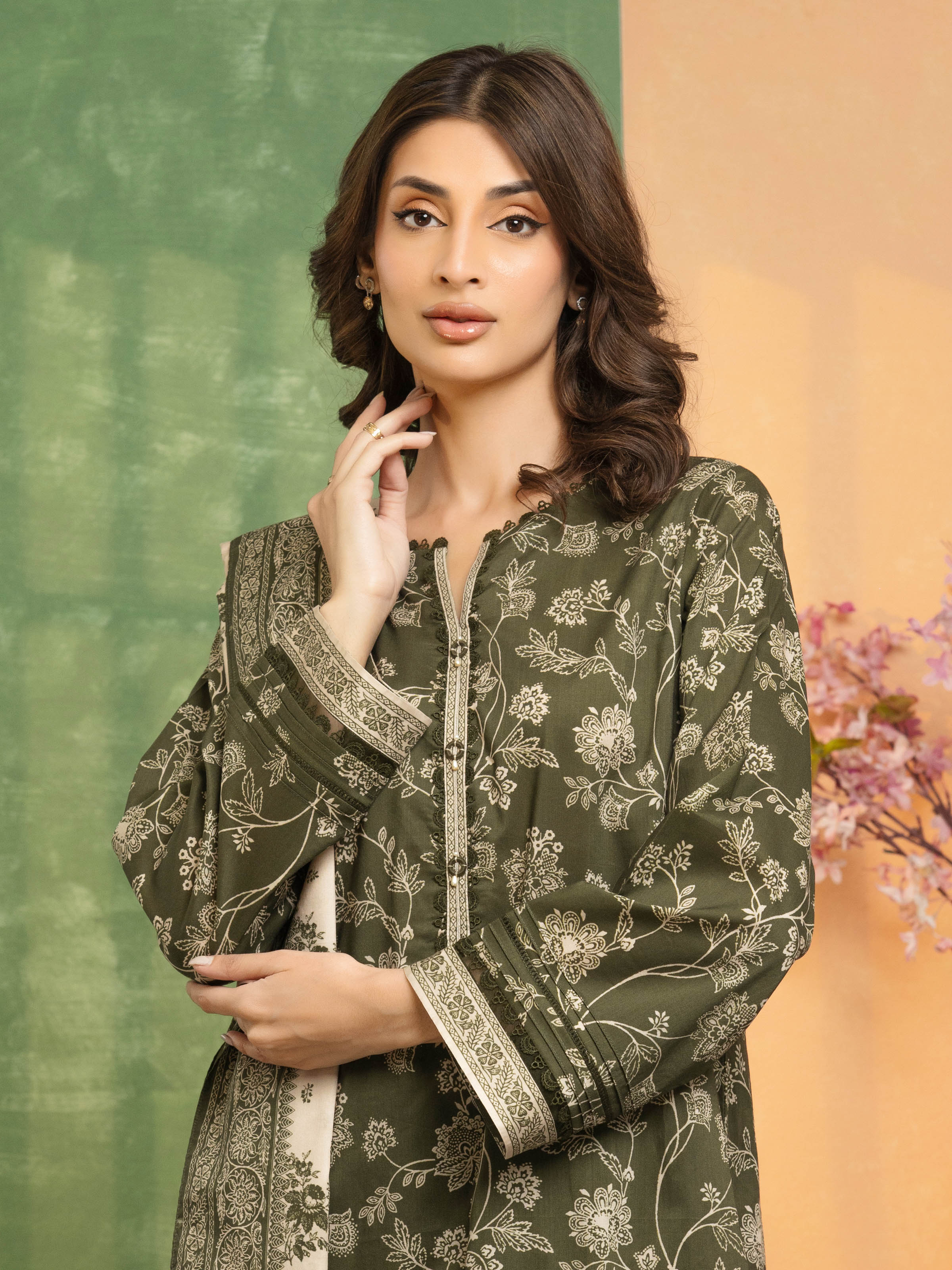 Unstitched Printed Khaddar Suit - EWU5A3-36110-3P - Image 2