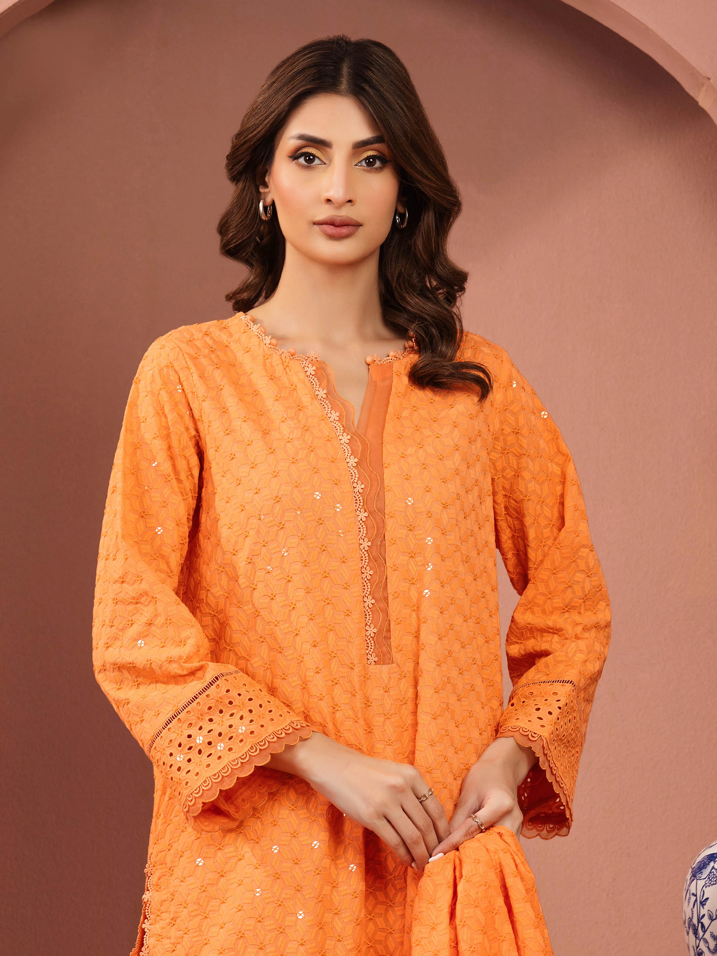 Unstitched Embroidered Cambric Suit - EWU5V2-31834-3P - Image 2