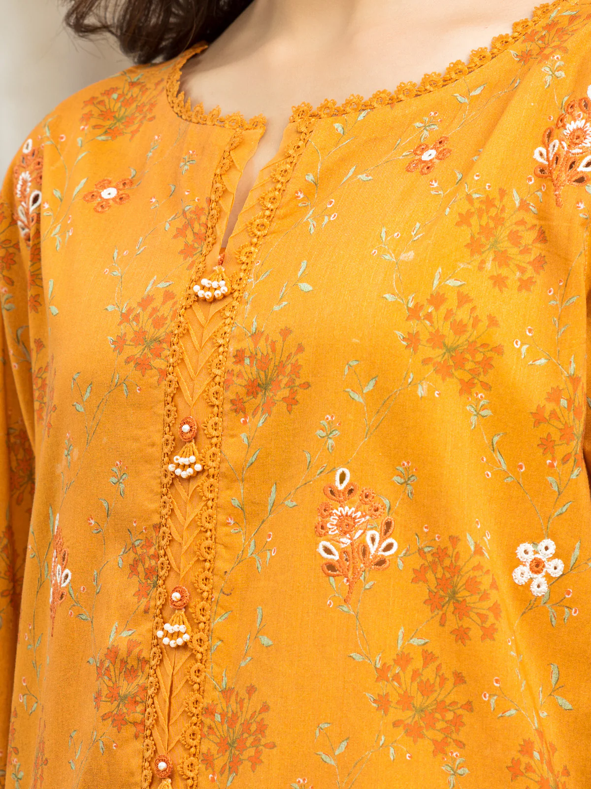 Unstitched Embroidered Lawn Suit - EWU24V1-30036-3P - Image 3
