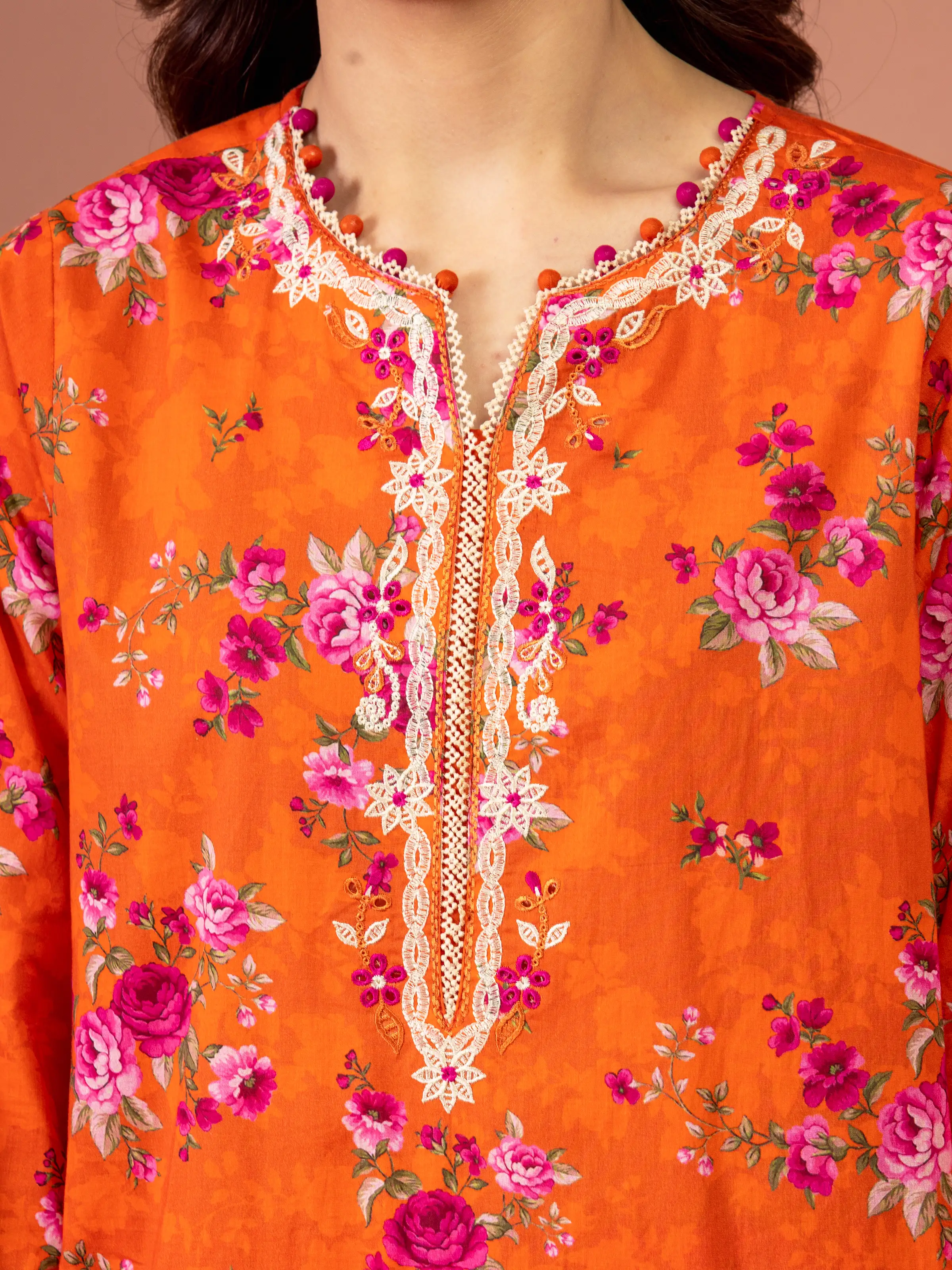 Unstitched Embroidered Lawn Suit - EWU5V1-31456-3P - Image 3