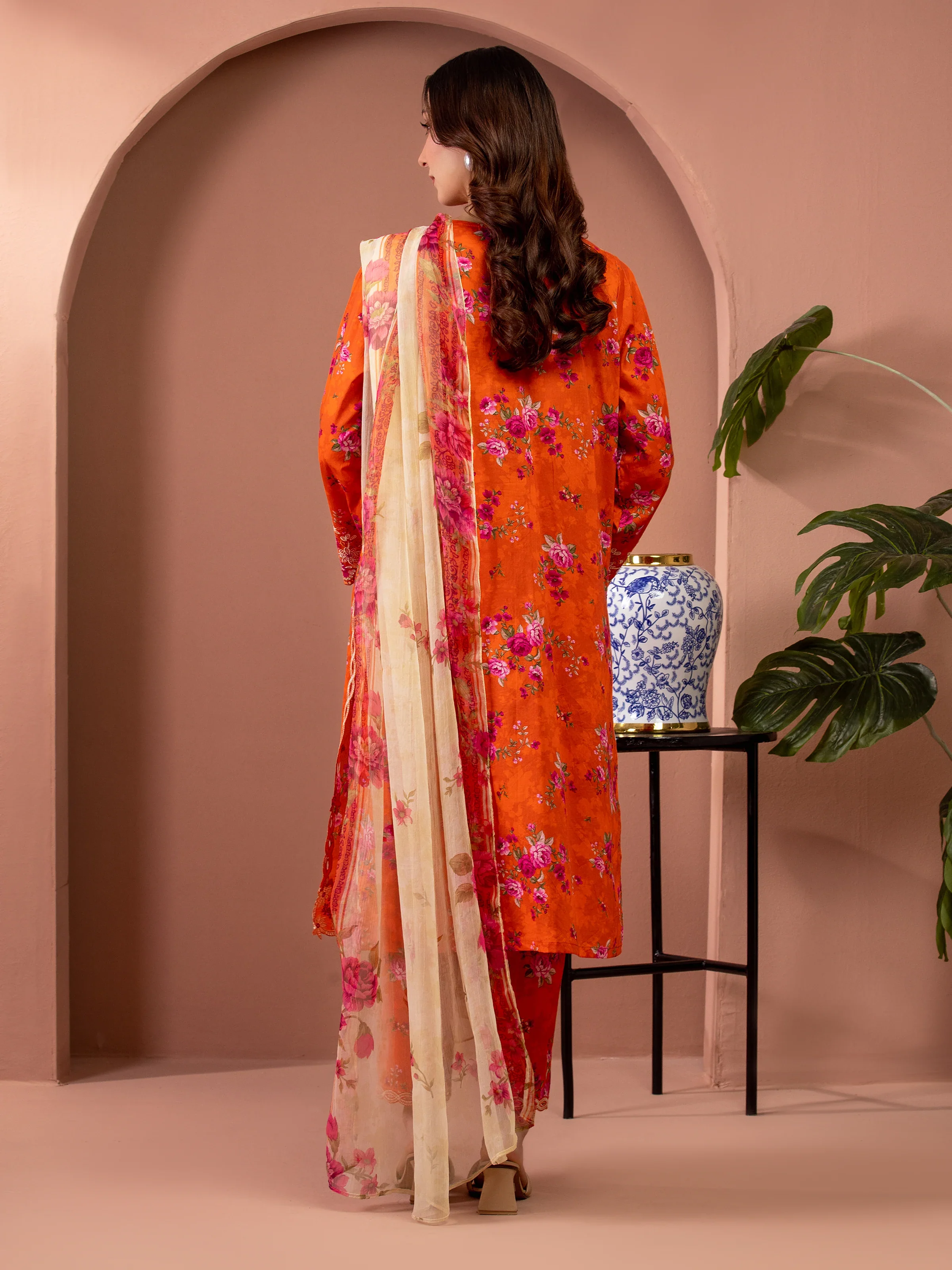 Unstitched Embroidered Lawn Suit - EWU5V1-31456-3P - Image 5
