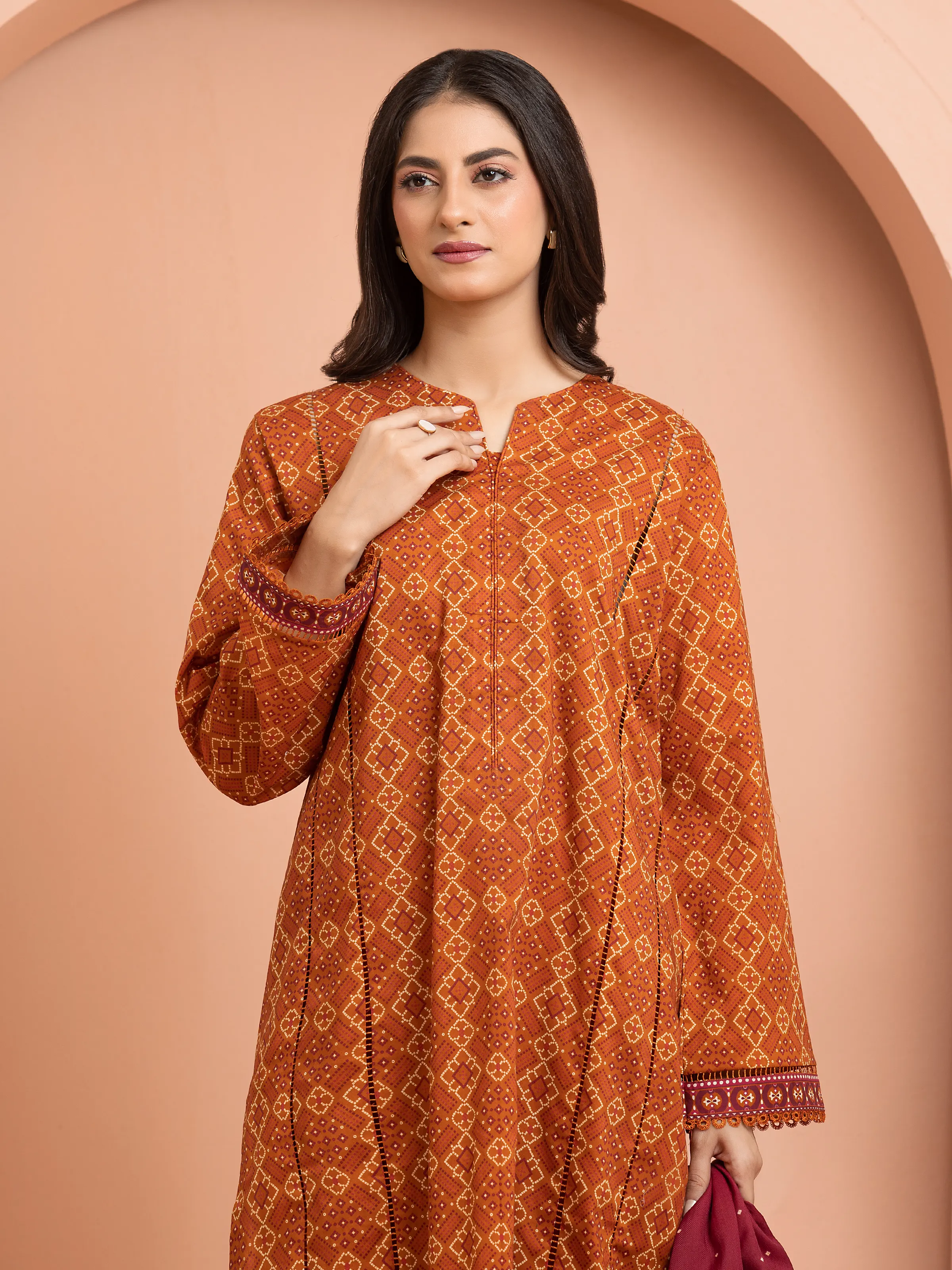 Unstitched Printed Khaddar Suit - EWU24M3-109-3P - Image 2