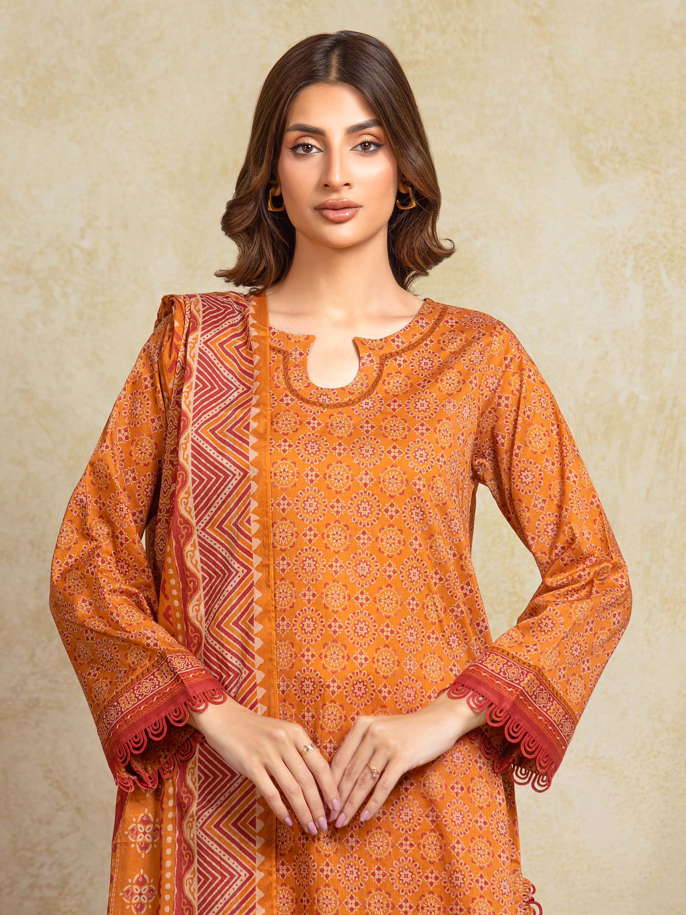 Unstitched Printed Khaddar Suit - EWU5A3-35917-3P - Image 2