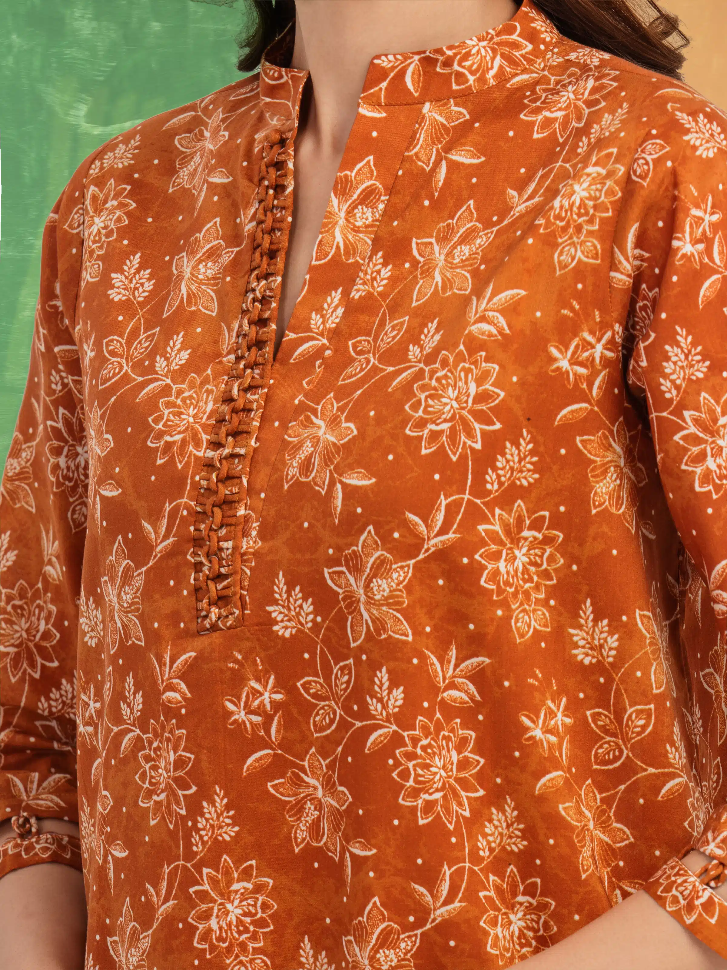 Unstitched Printed Lawn Shirt Trouser - EWU5A1-35696ST - Image 4