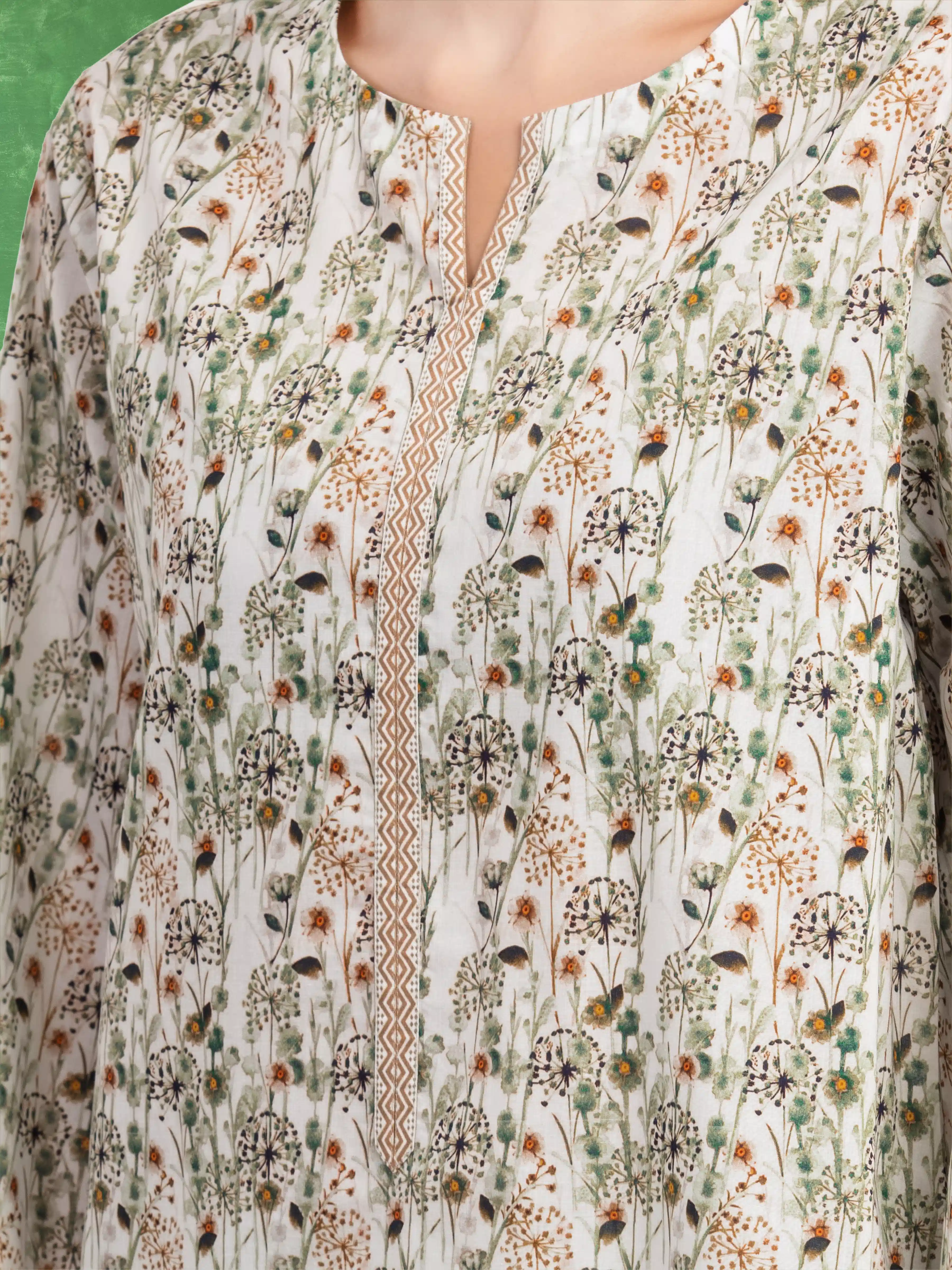 Unstitched Printed Lawn Shirt Trouser - EWU5A1-35433ST - Image 2