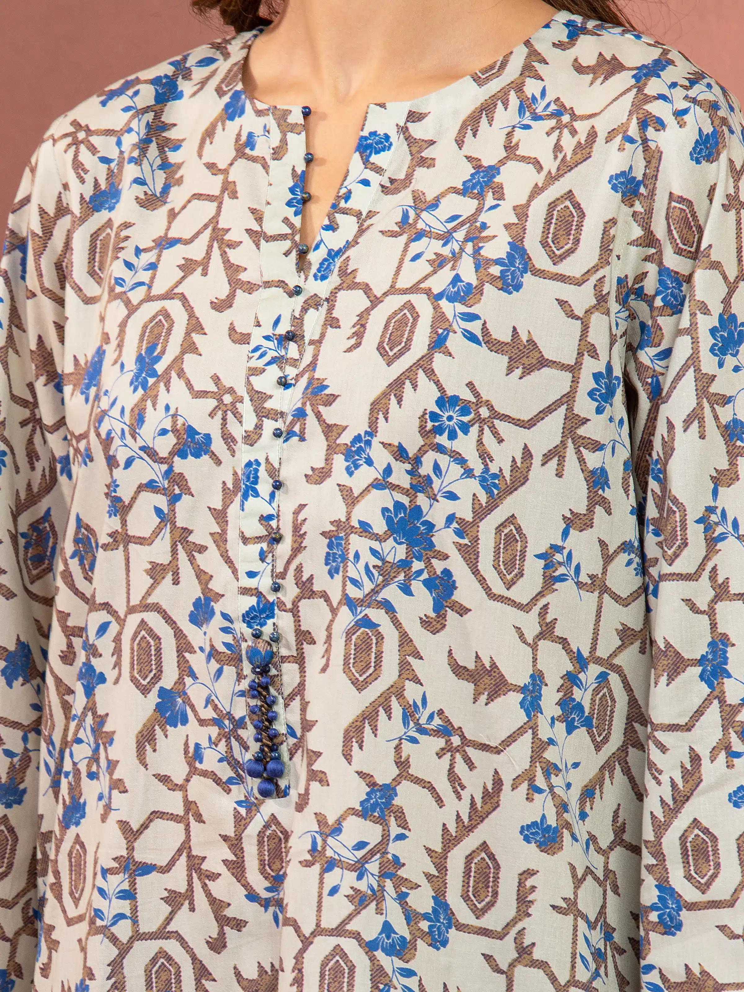Unstitched Printed Lawn Suit - EWU5A1-35231-3P - Image 2
