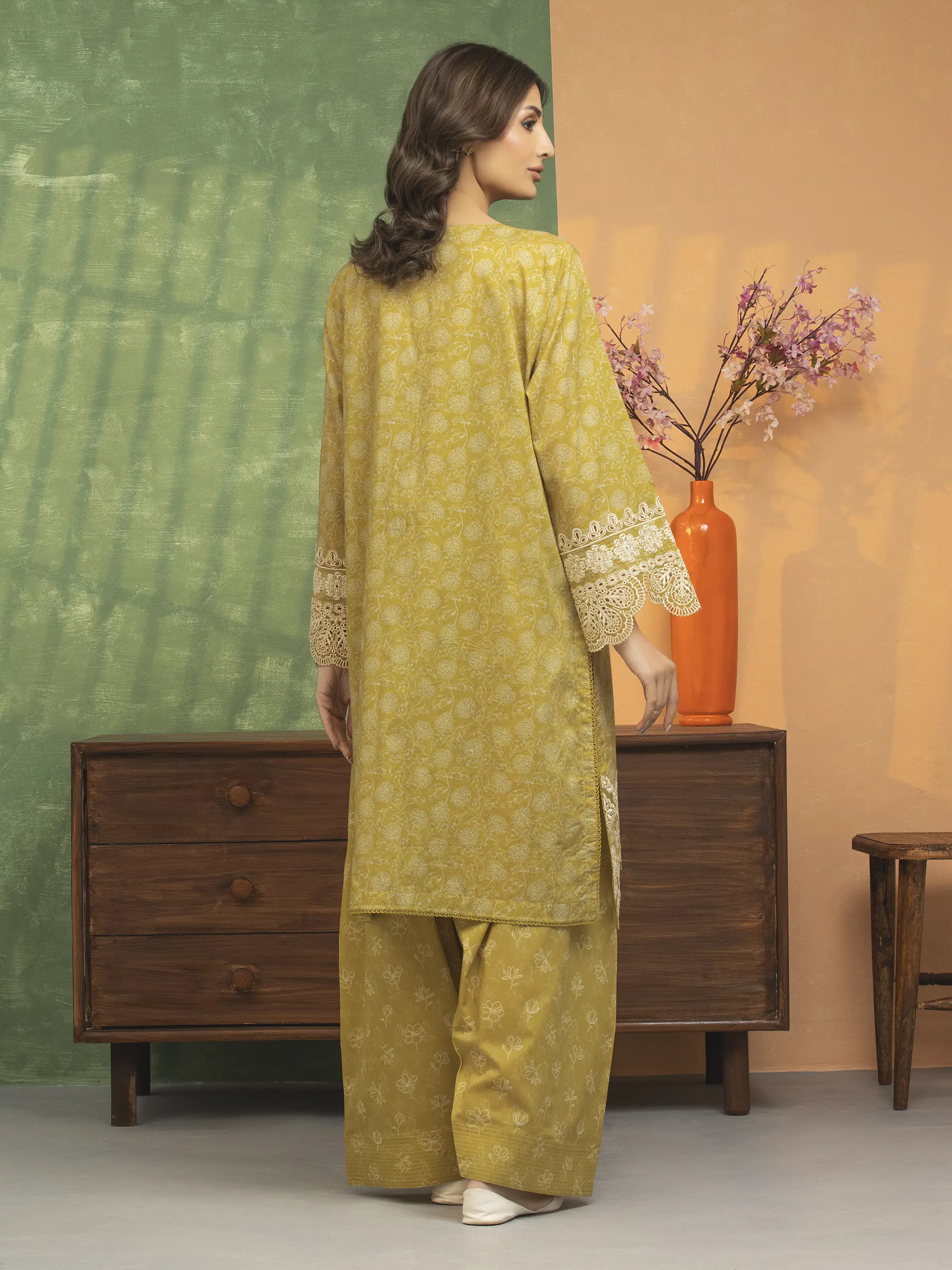 Unstitched Embroidered Lawn Shirt Trouser - EWU5V1-31471ST - Image 2