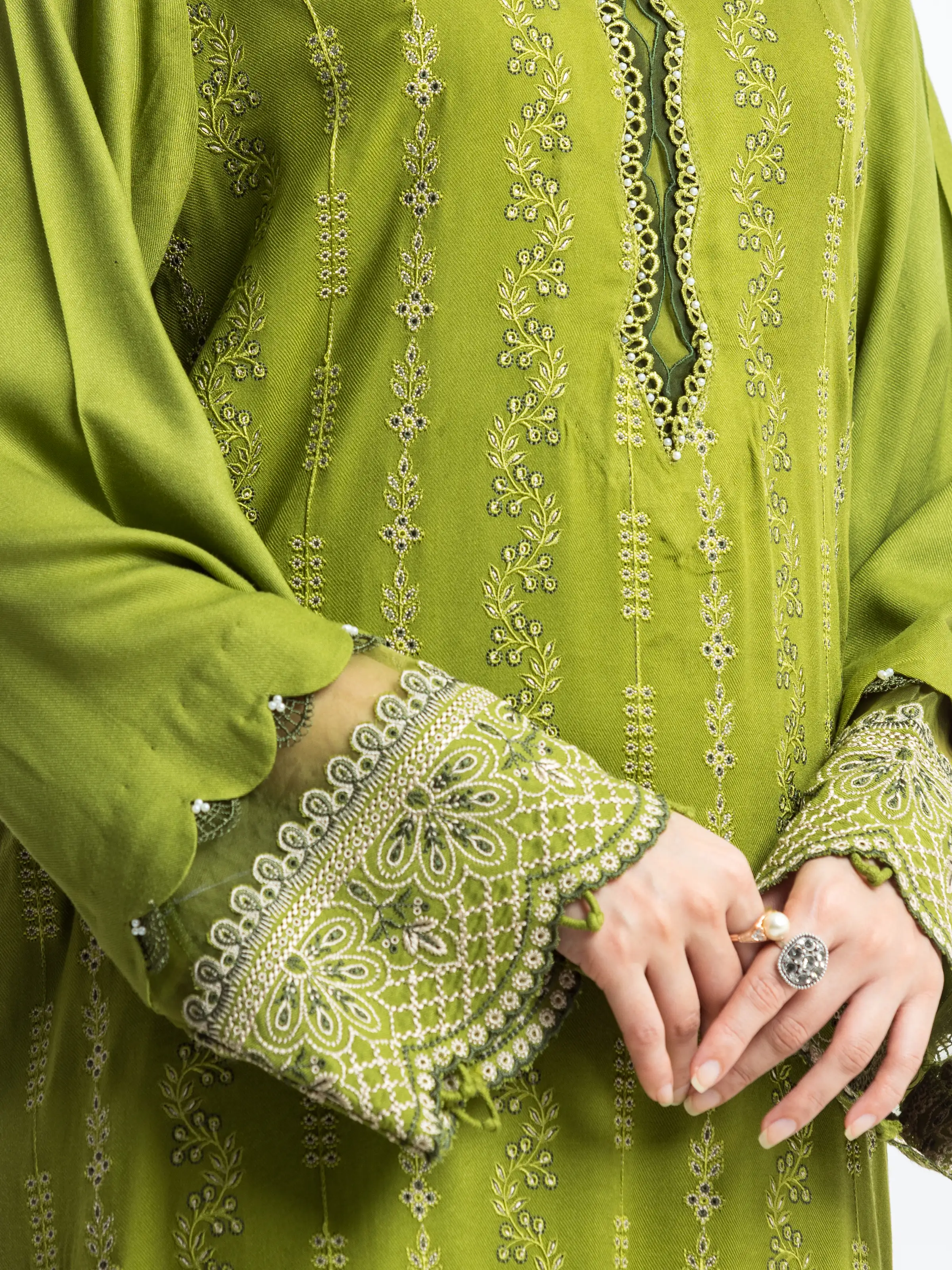 Unstitched Embroidered Viscose Suit - EWU24V13-30233-3P - Image 3