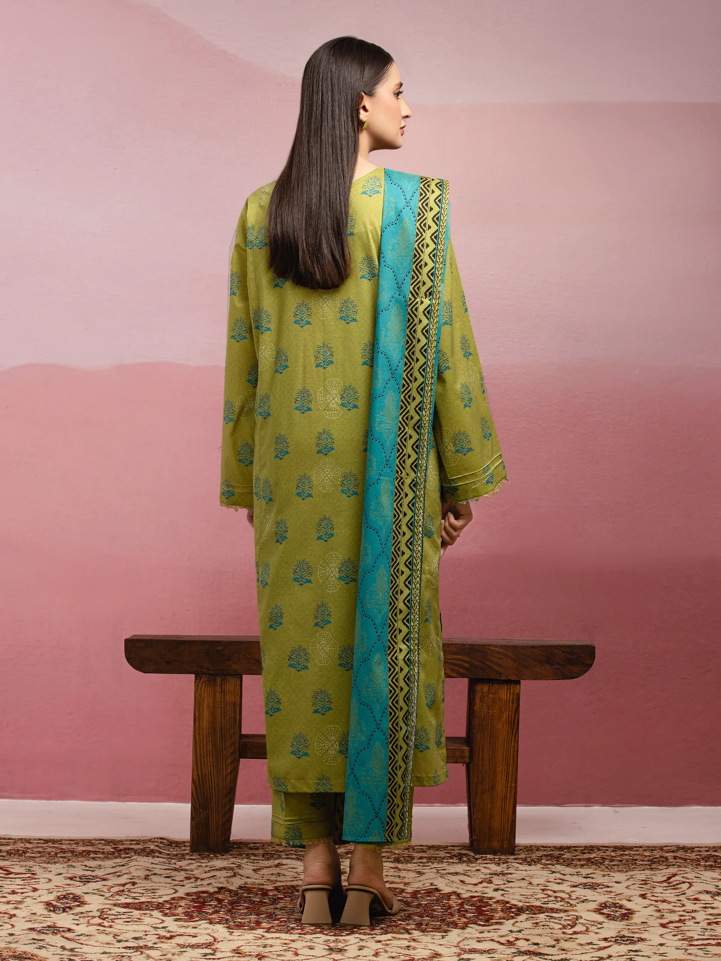 Unstitched Printed Lawn Suit - EWU5A1-35053-3P - Image 2
