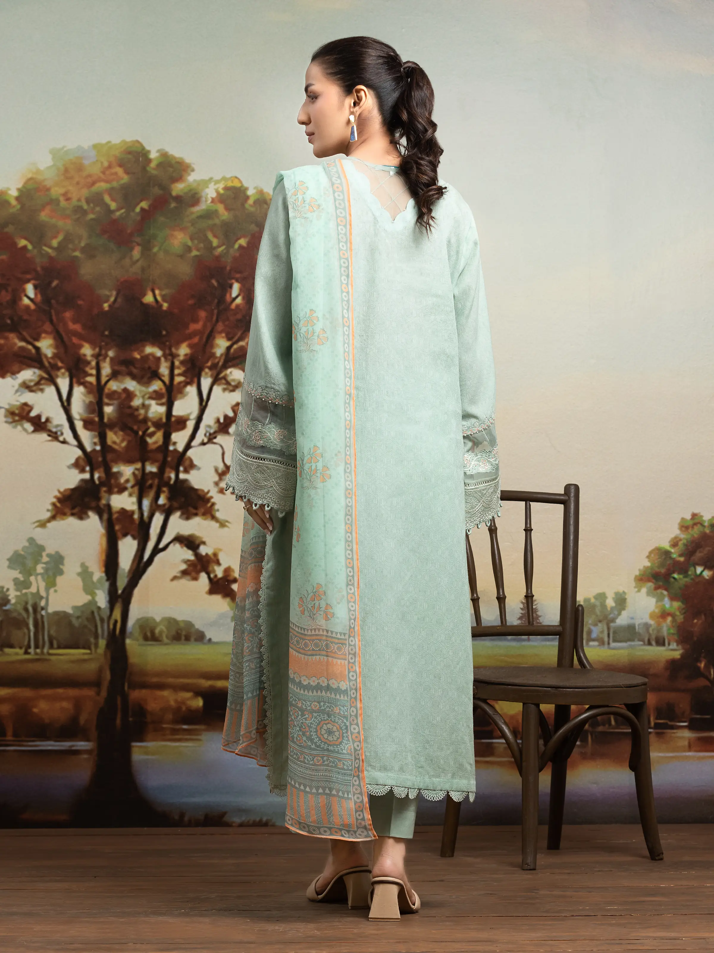 Unstitched Embroidered Dobby Suit - EWU24V7-30164-3P - Image 2