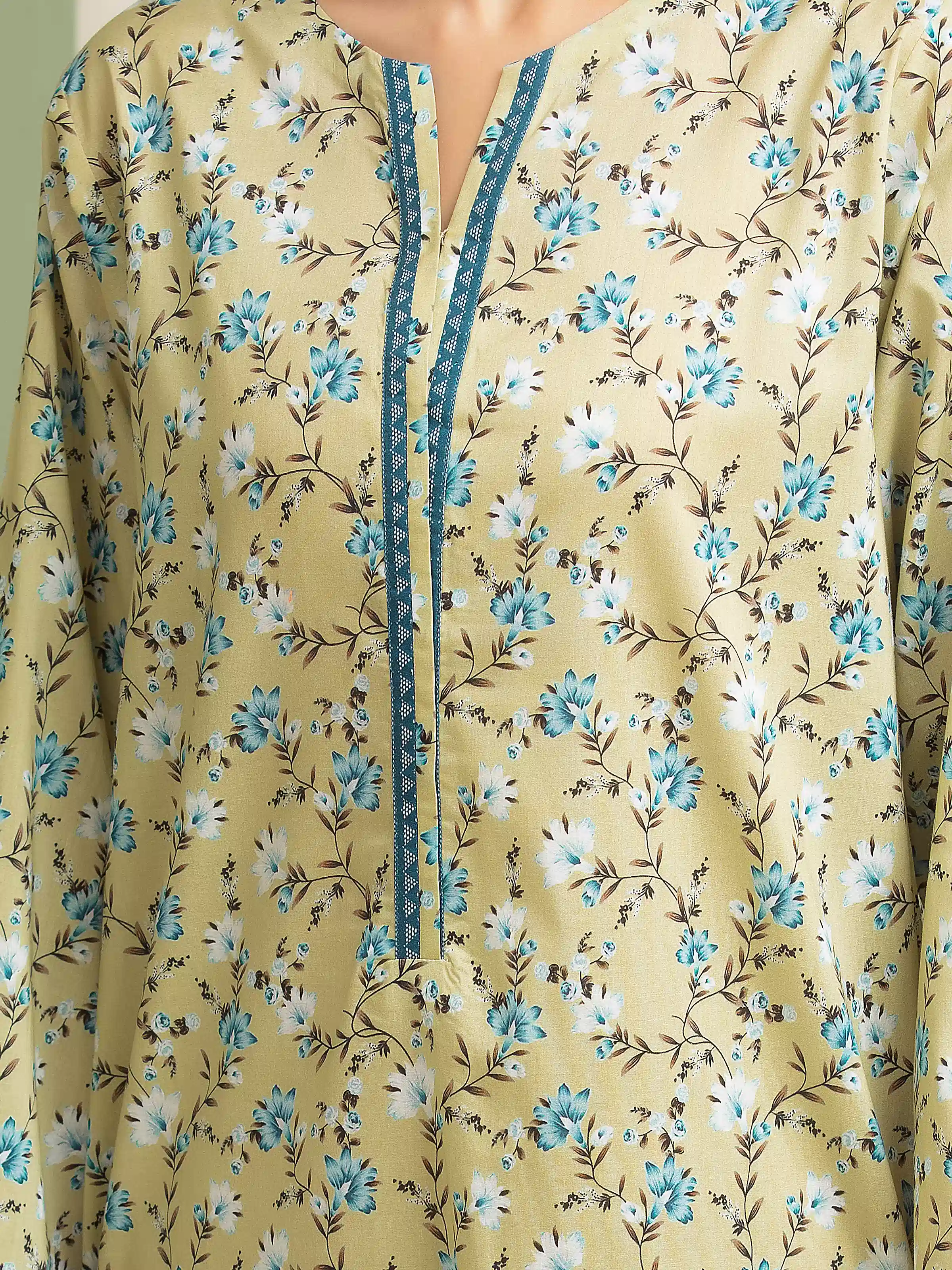 Unstitched Printed Lawn Suit - EWU5A1-35073-3P - Image 3