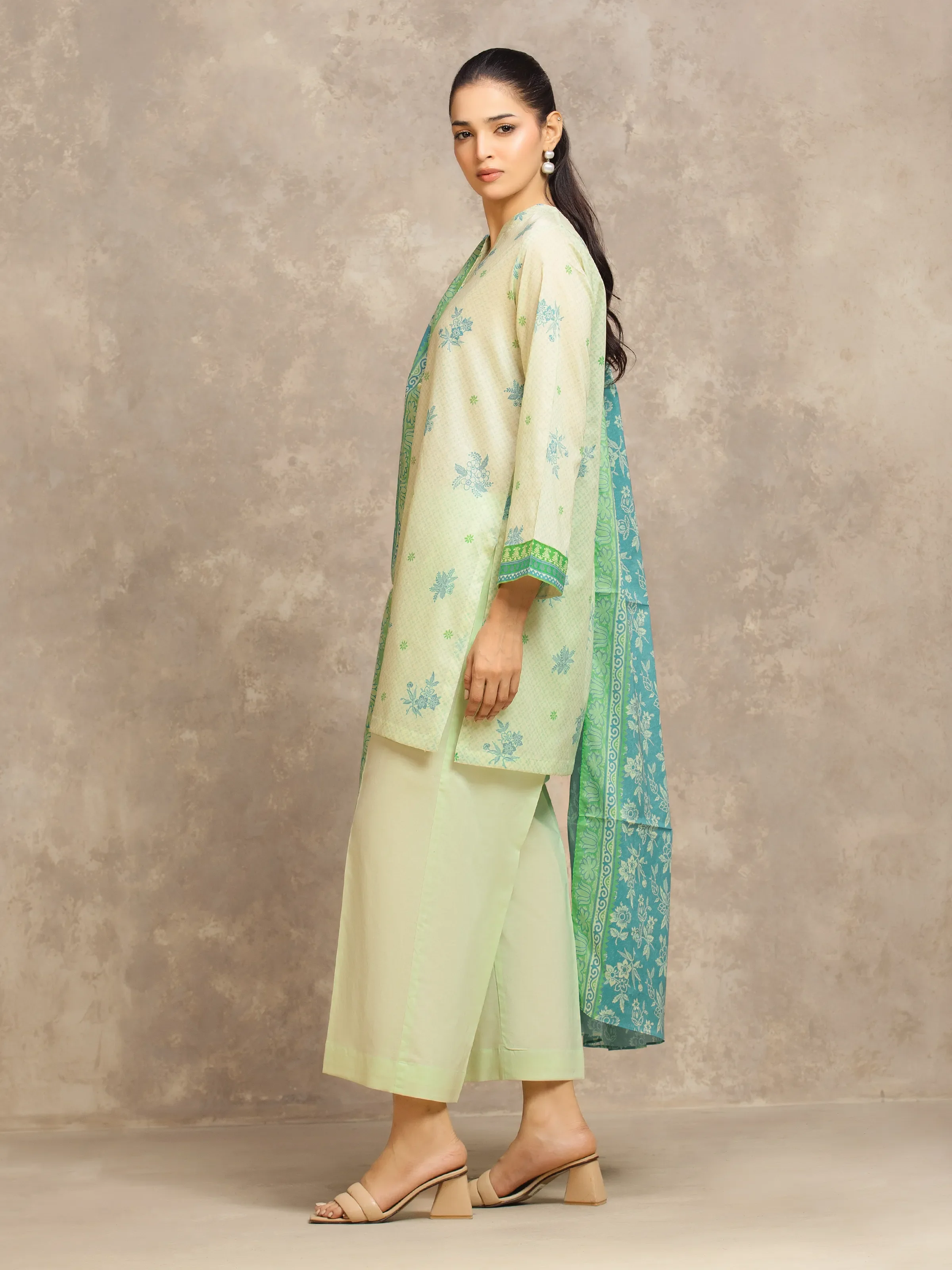 Unstitched Printed Lawn Suit - EWU6A1-36541-3P - Image 5