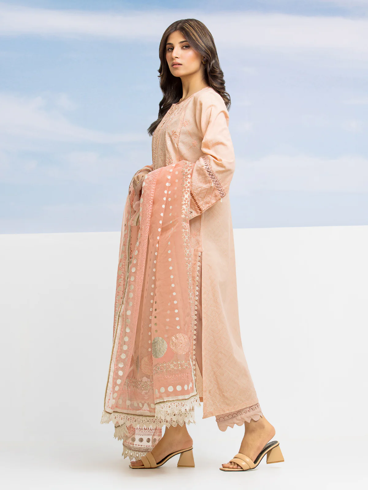 Unstitched Embroidered Dobby Shirt Trouser - EWU24V7-28638ST - Image 2