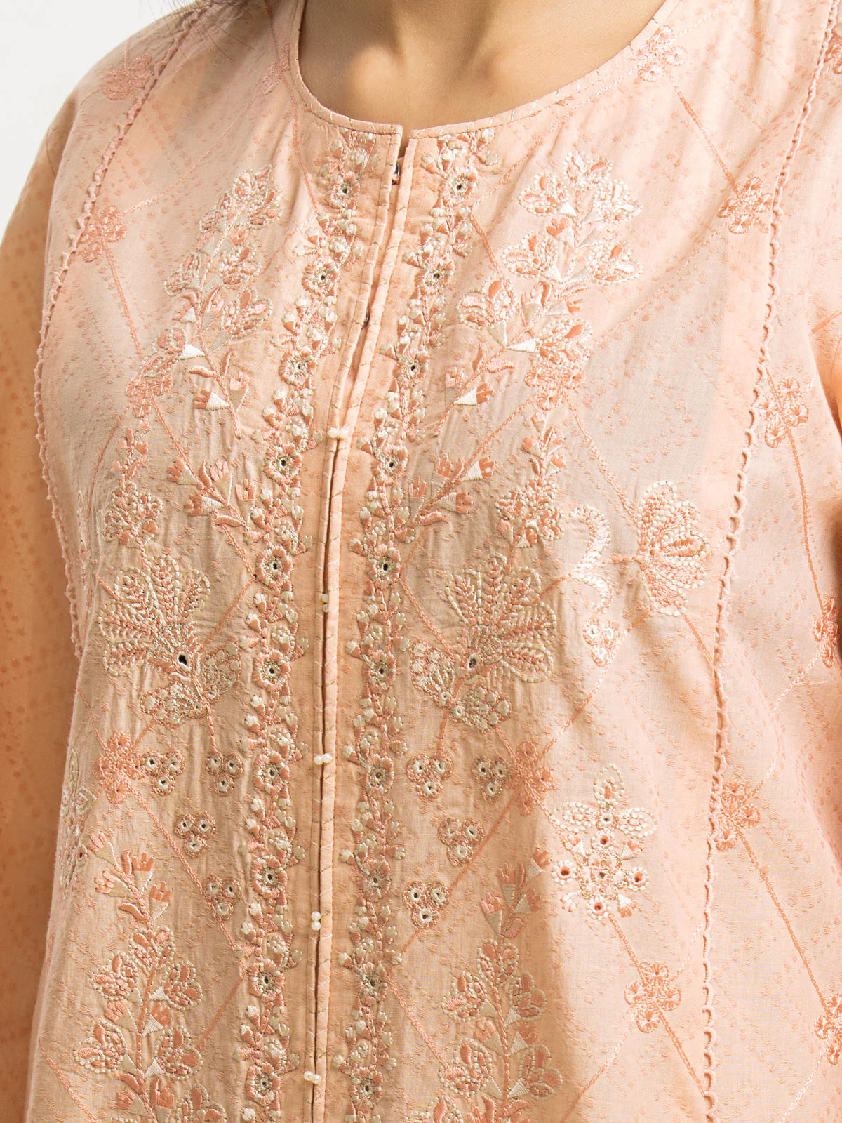 Unstitched Embroidered Dobby Shirt Trouser - EWU24V7-28638ST - Image 5