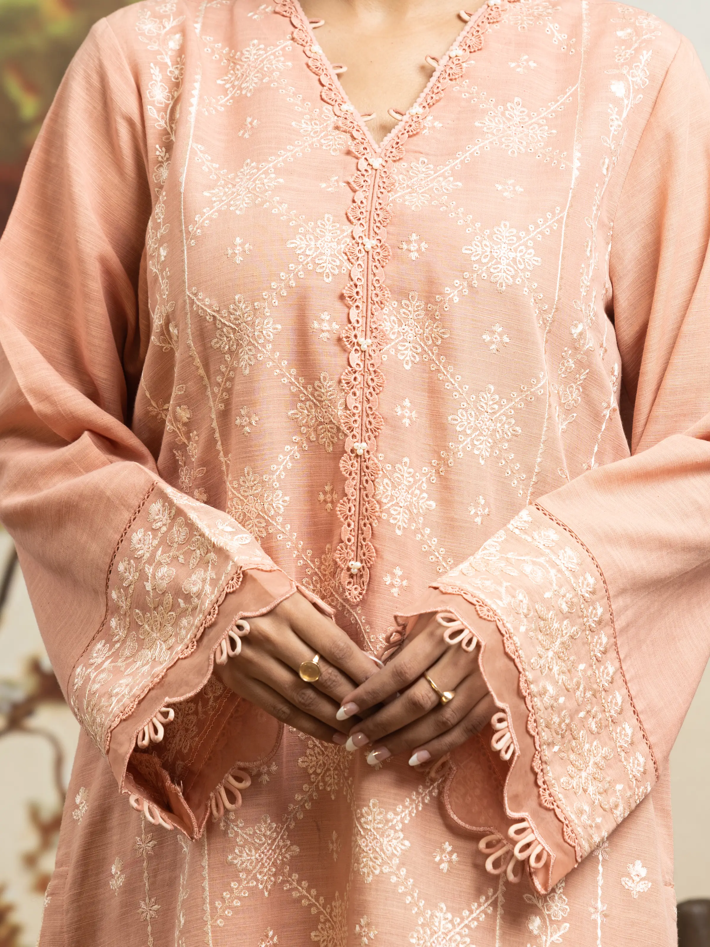 Unstitched Embroidered Khaddar Suit - EWU24V11-30305-3P - Image 4