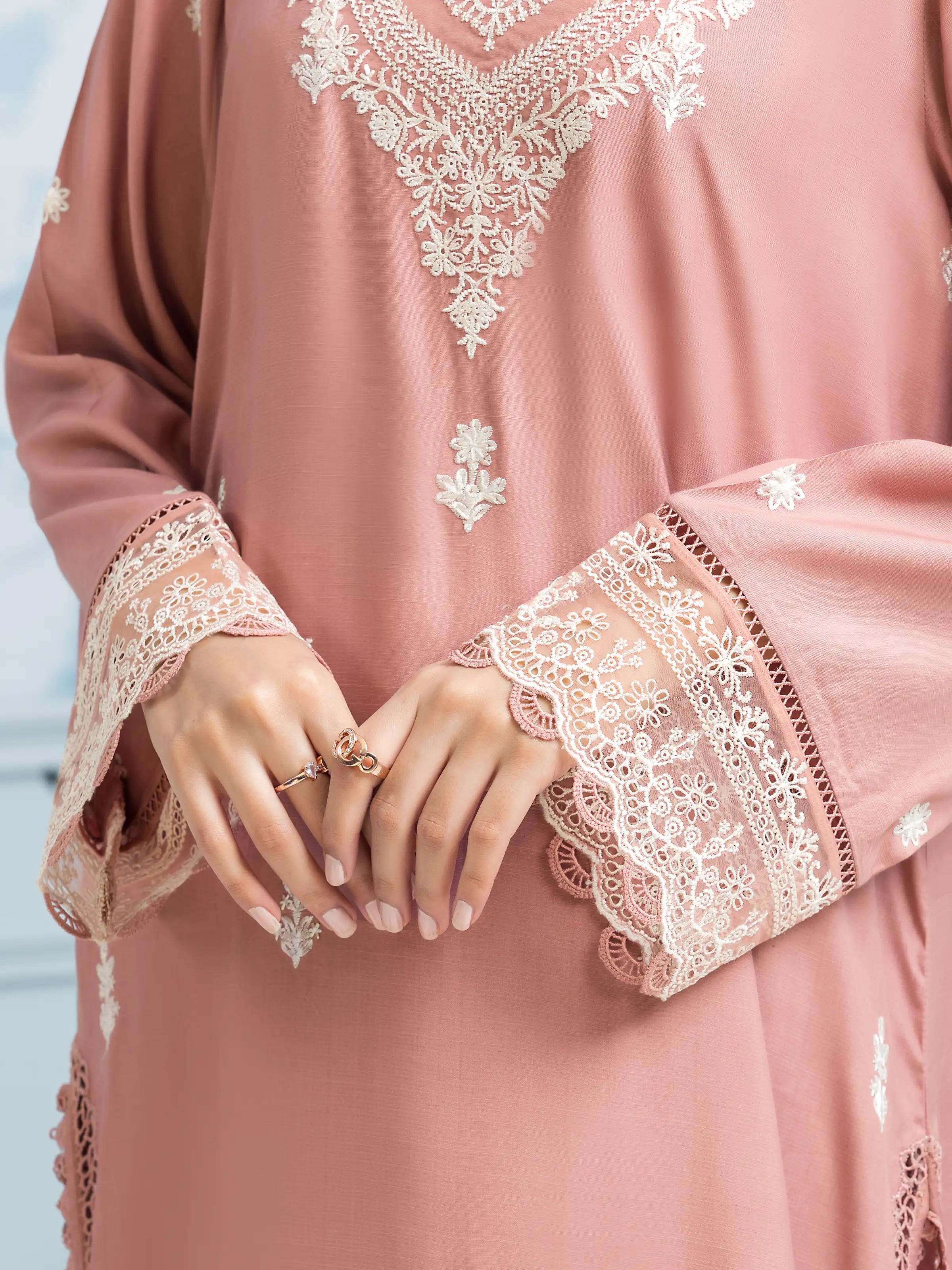 Unstitched Embroidered Raw Silk Suit - EWU24V16-30006-3P - Image 4
