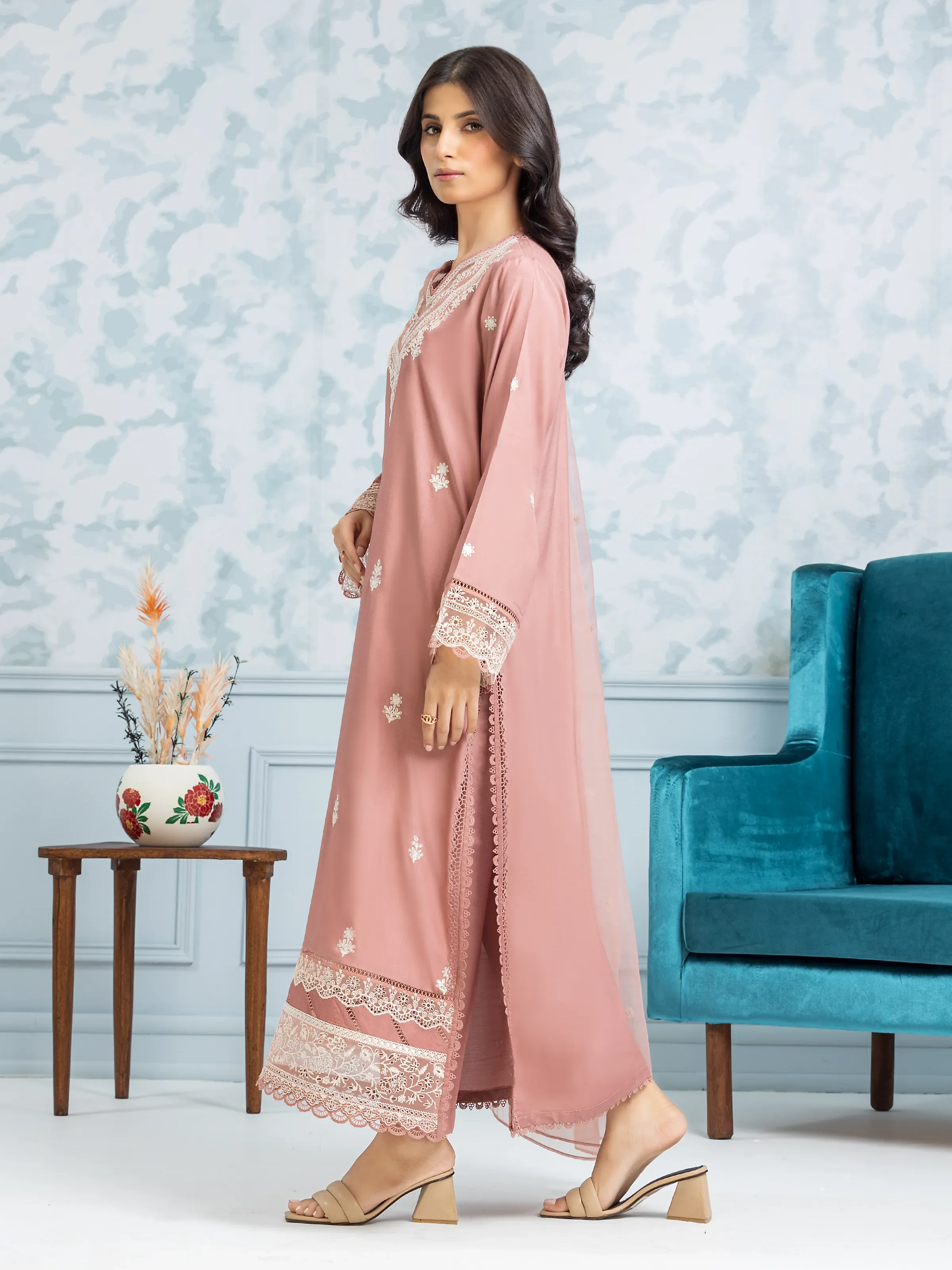Unstitched Embroidered Raw Silk Suit - EWU24V16-30006-3P - Image 5