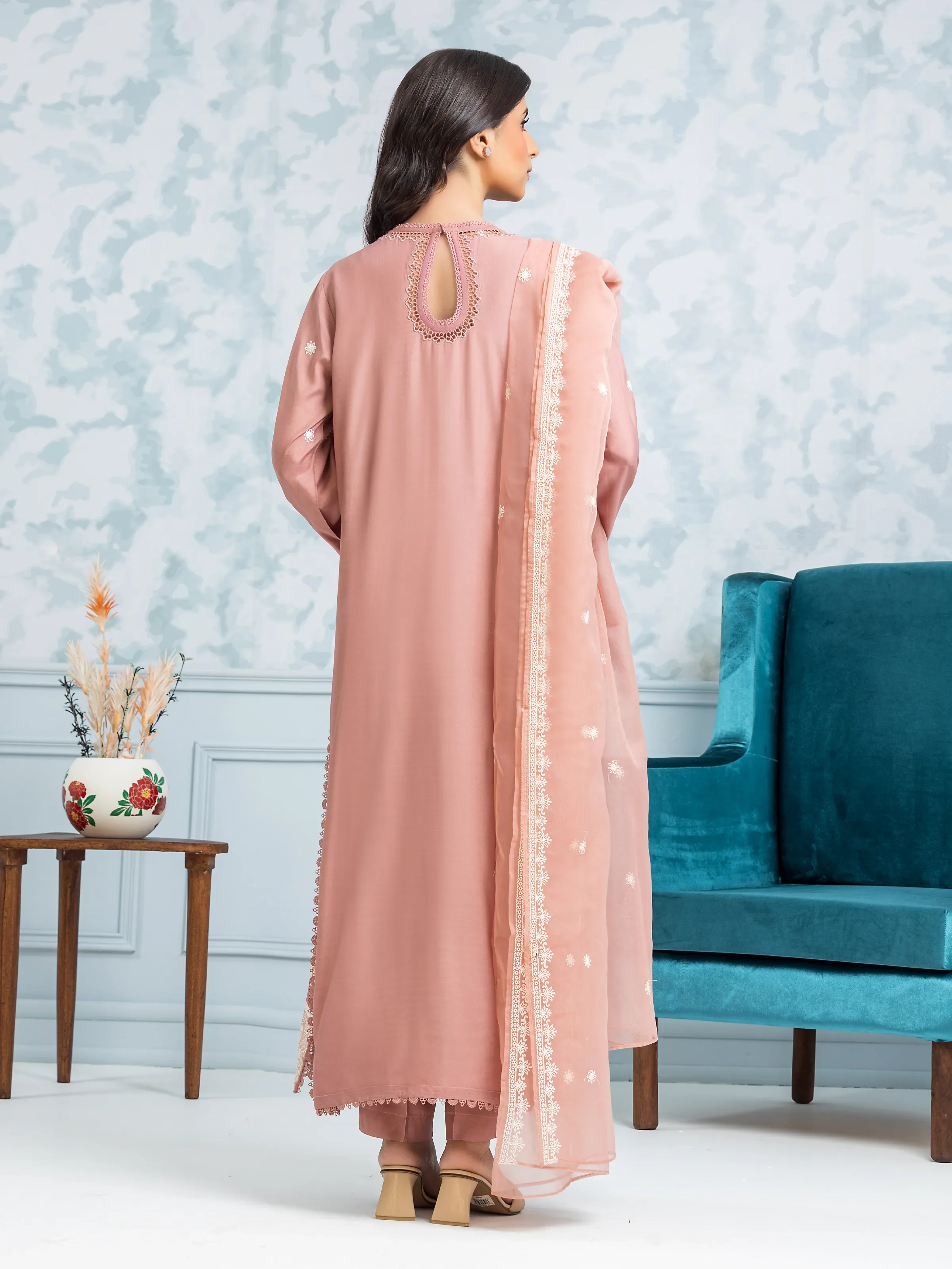 Unstitched Embroidered Raw Silk Suit - EWU24V16-30006-3P - Image 6