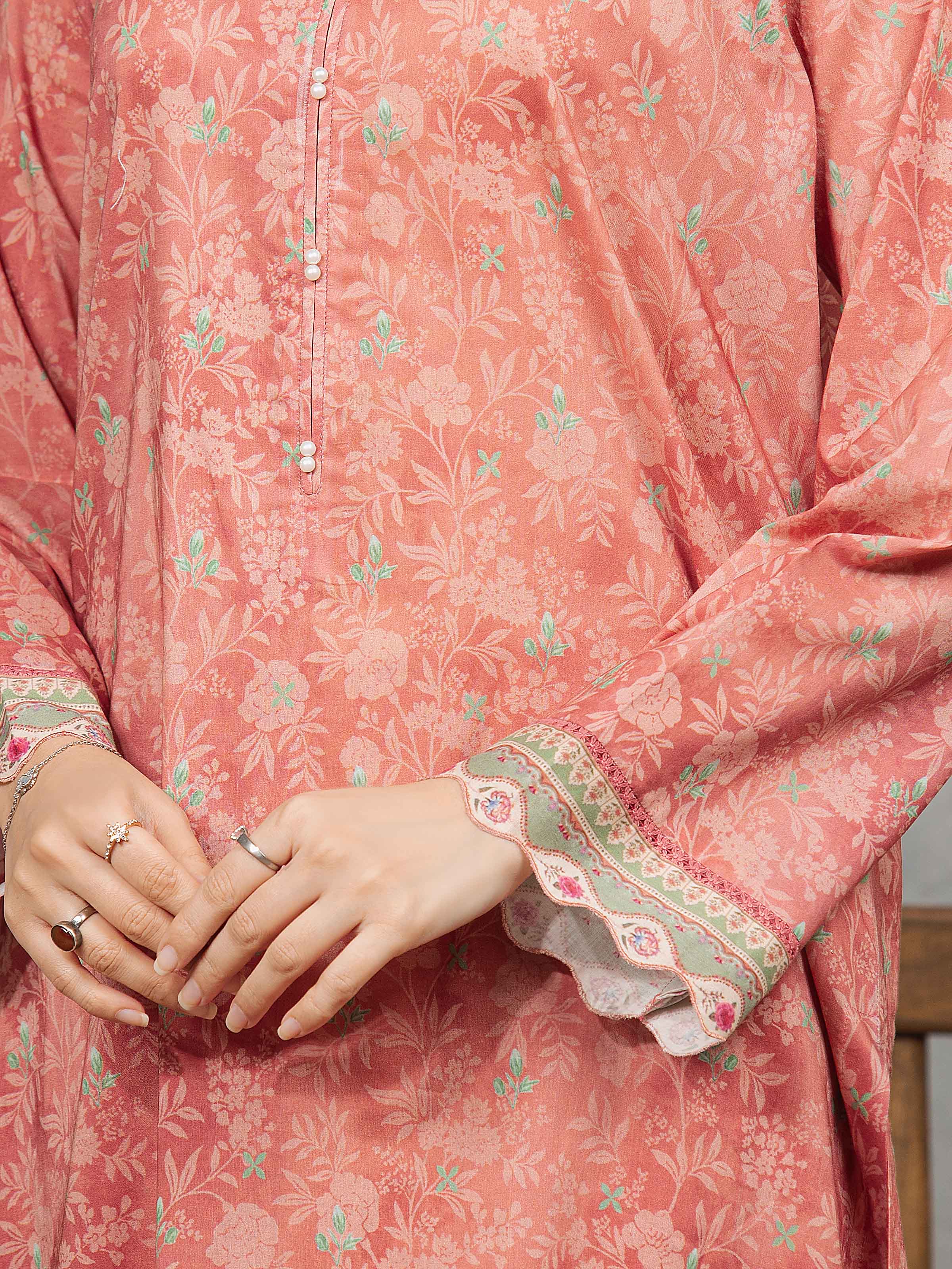 Unstitched Printed Cambric Suit - EWU5A2-35842-3P - Image 4