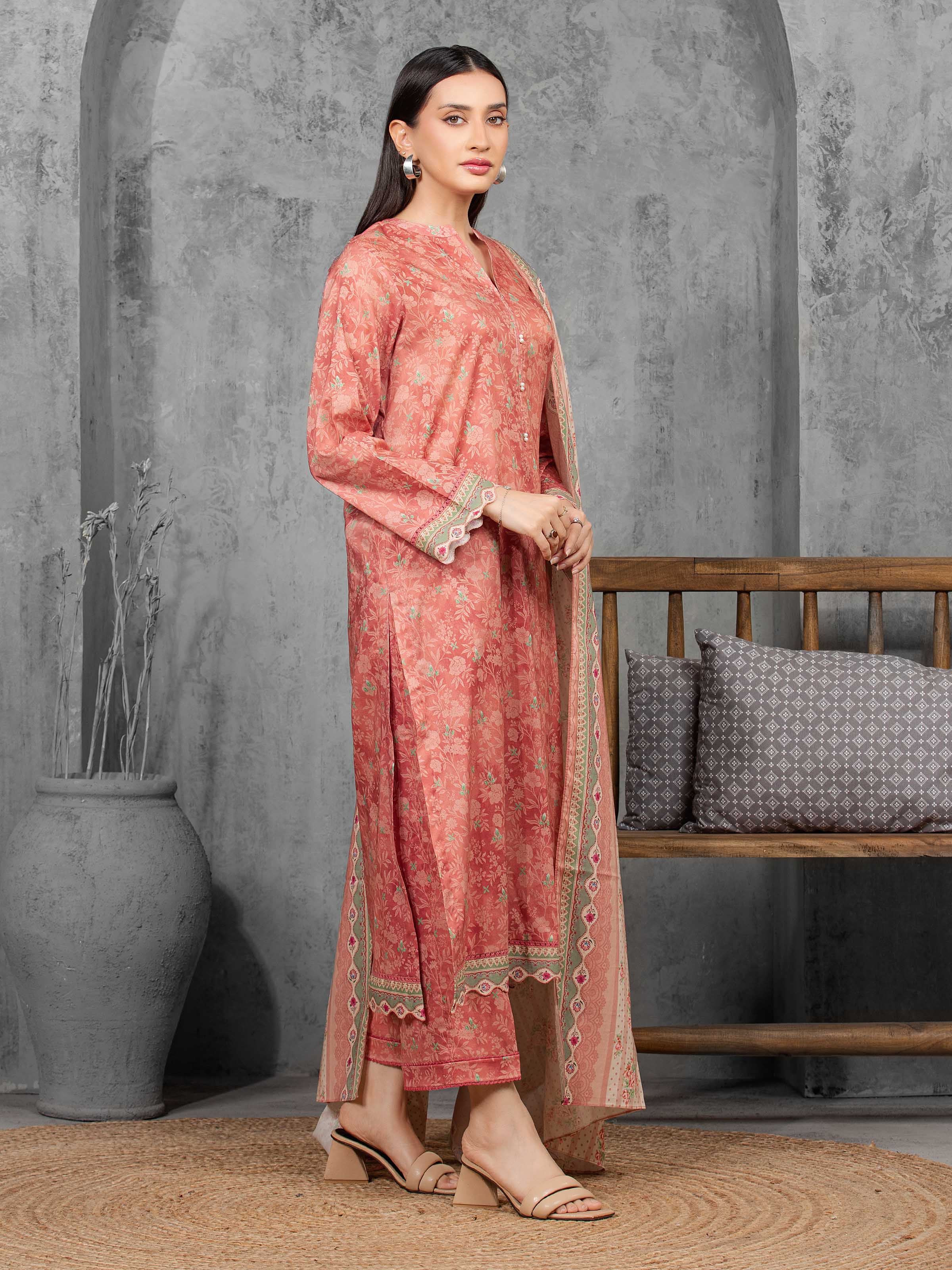 Unstitched Printed Cambric Suit - EWU5A2-35842-3P - Image 5