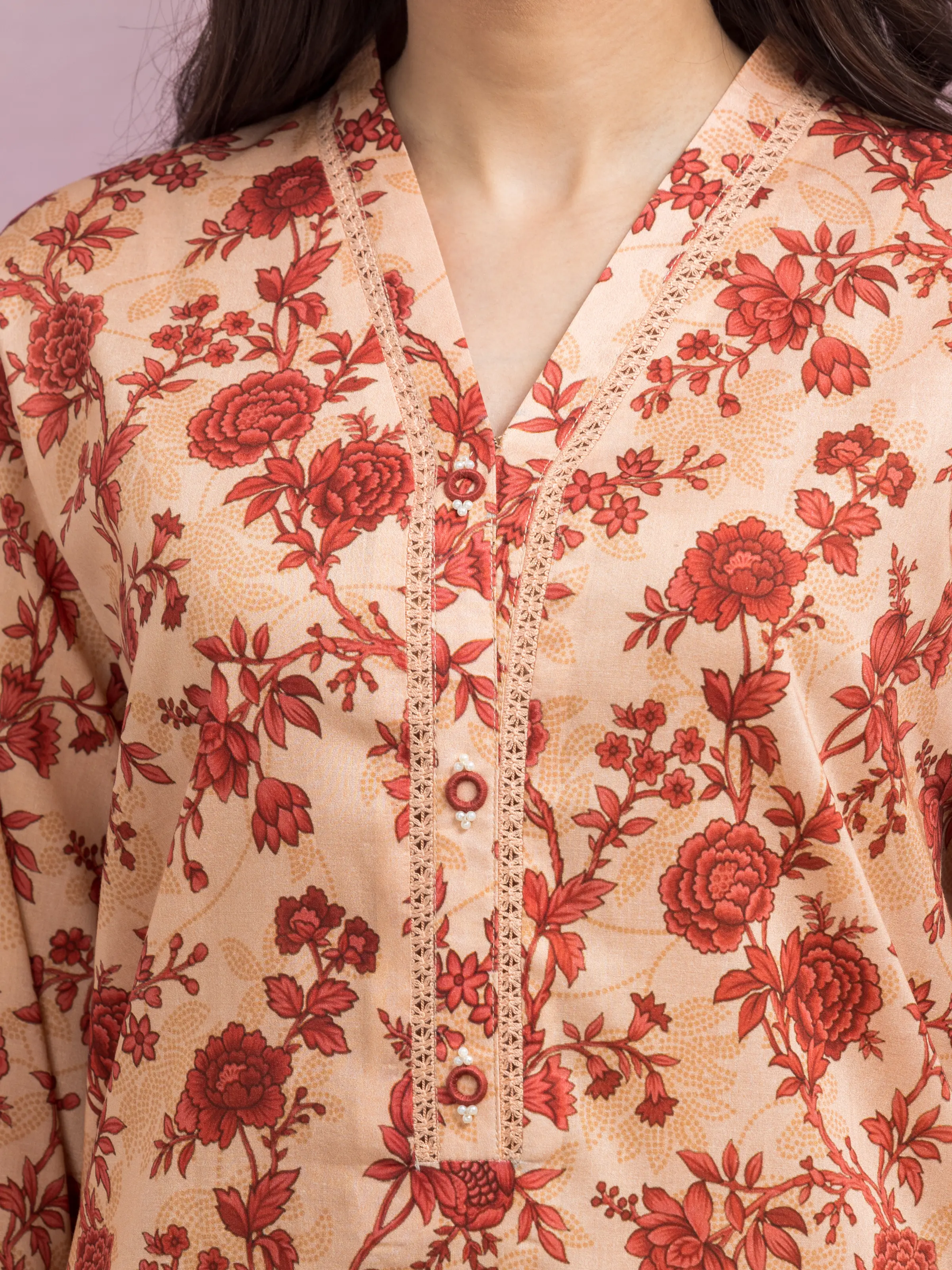 Unstitched Printed Lawn Shirt Trouser - EWU5A1-35416ST - Image 3