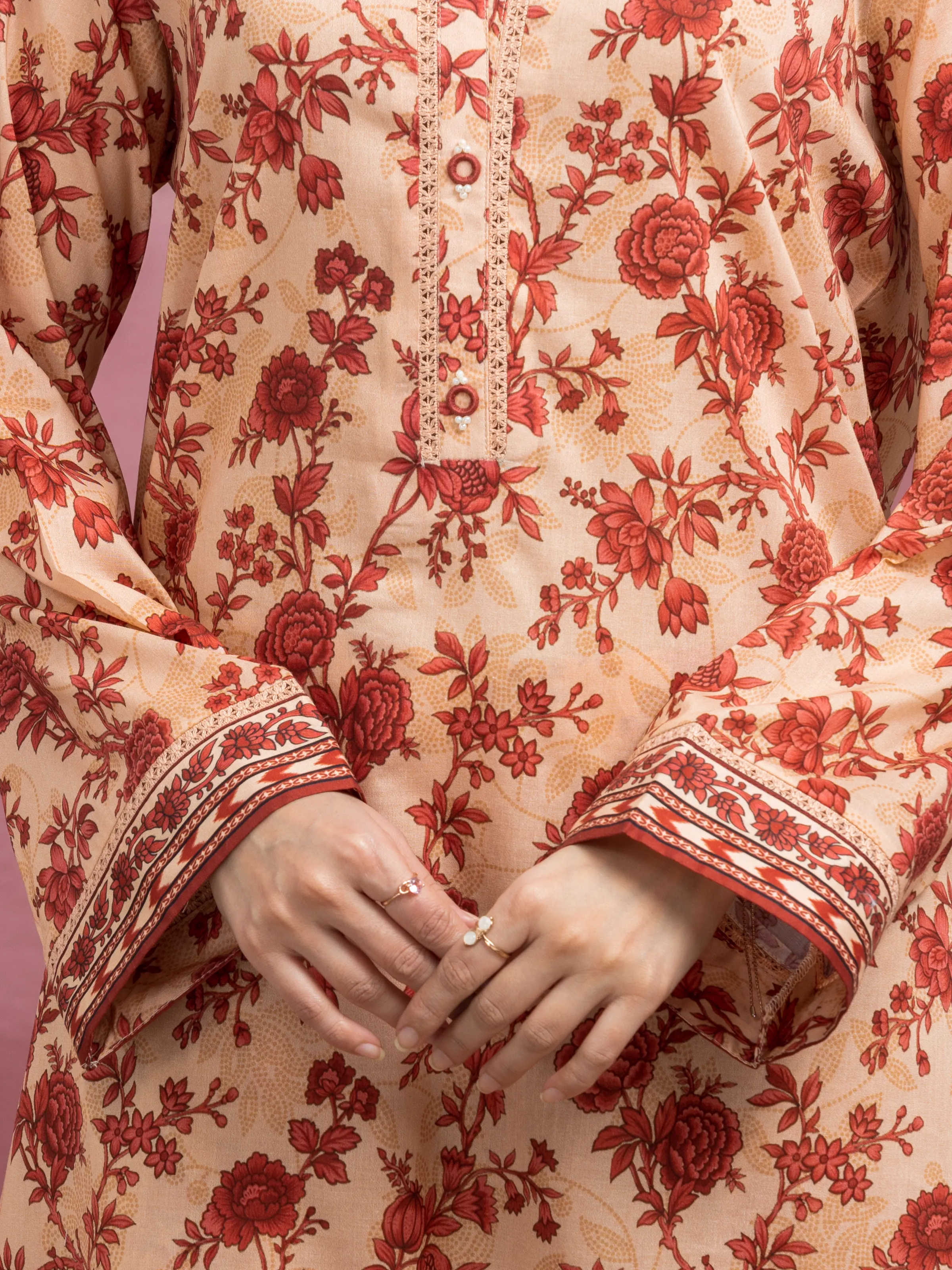 Unstitched Printed Lawn Shirt Trouser - EWU5A1-35416ST - Image 4
