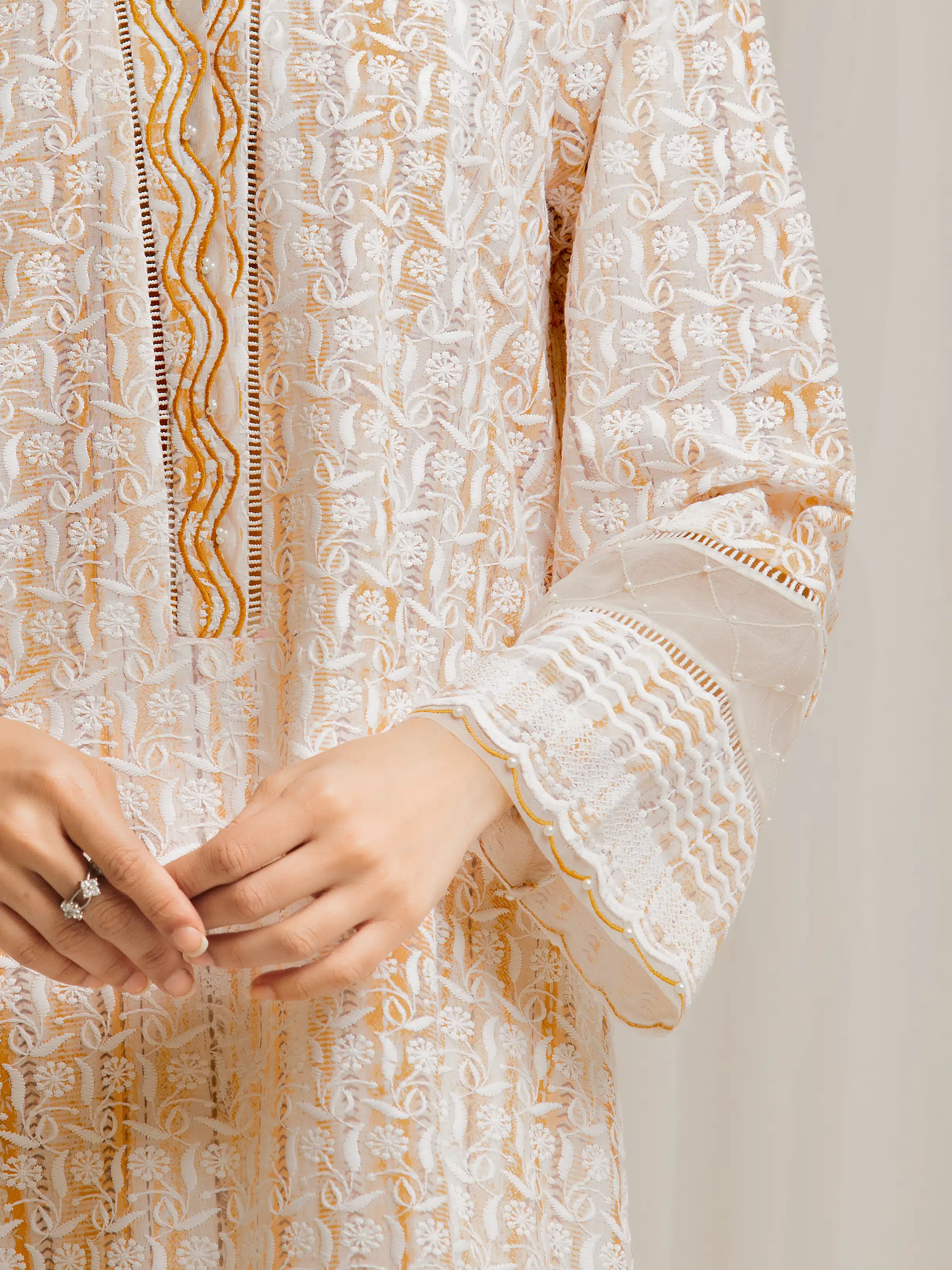Unstitched Embroidered Cambric Suit - EWU6V2-33511-3P - Image 3