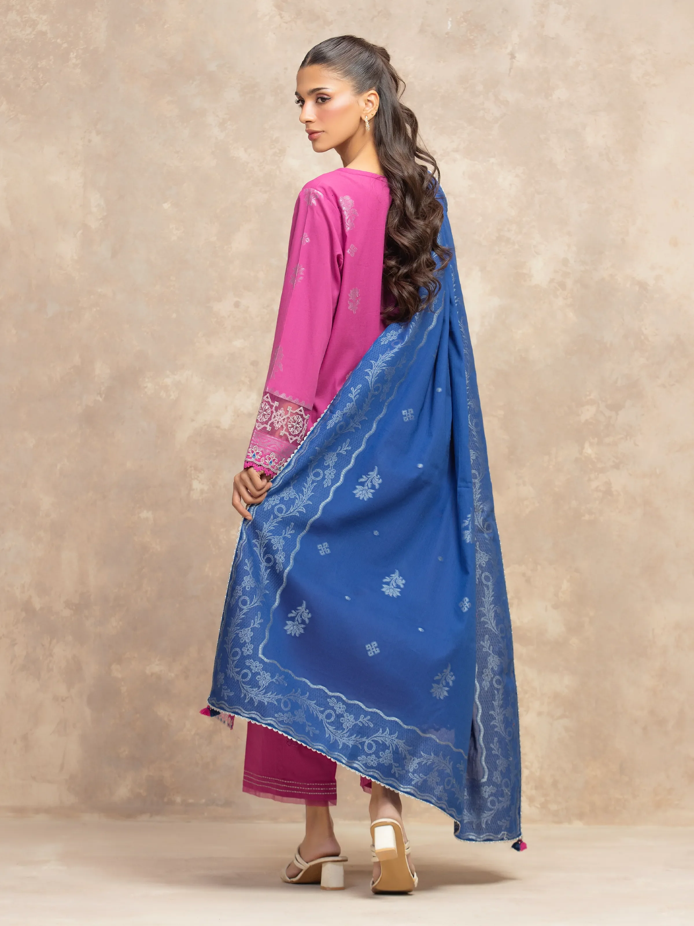 Unstitched Embroidered Jacquard Suit - EWU5V3-31850-3P - Image 6