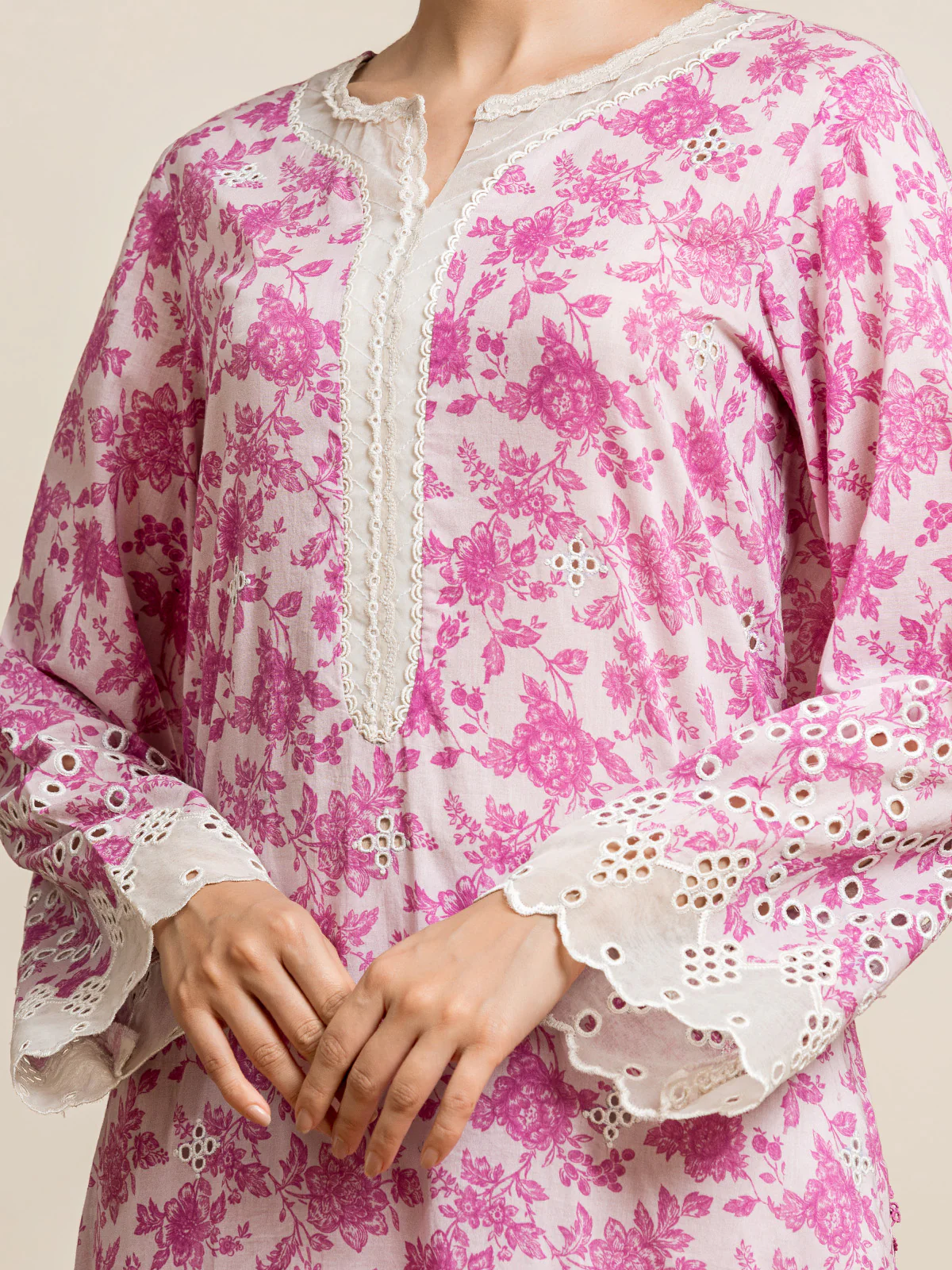 Unstitched Embroidered Lawn Shirt Trouser - EWU24V1-28608ST - Image 2