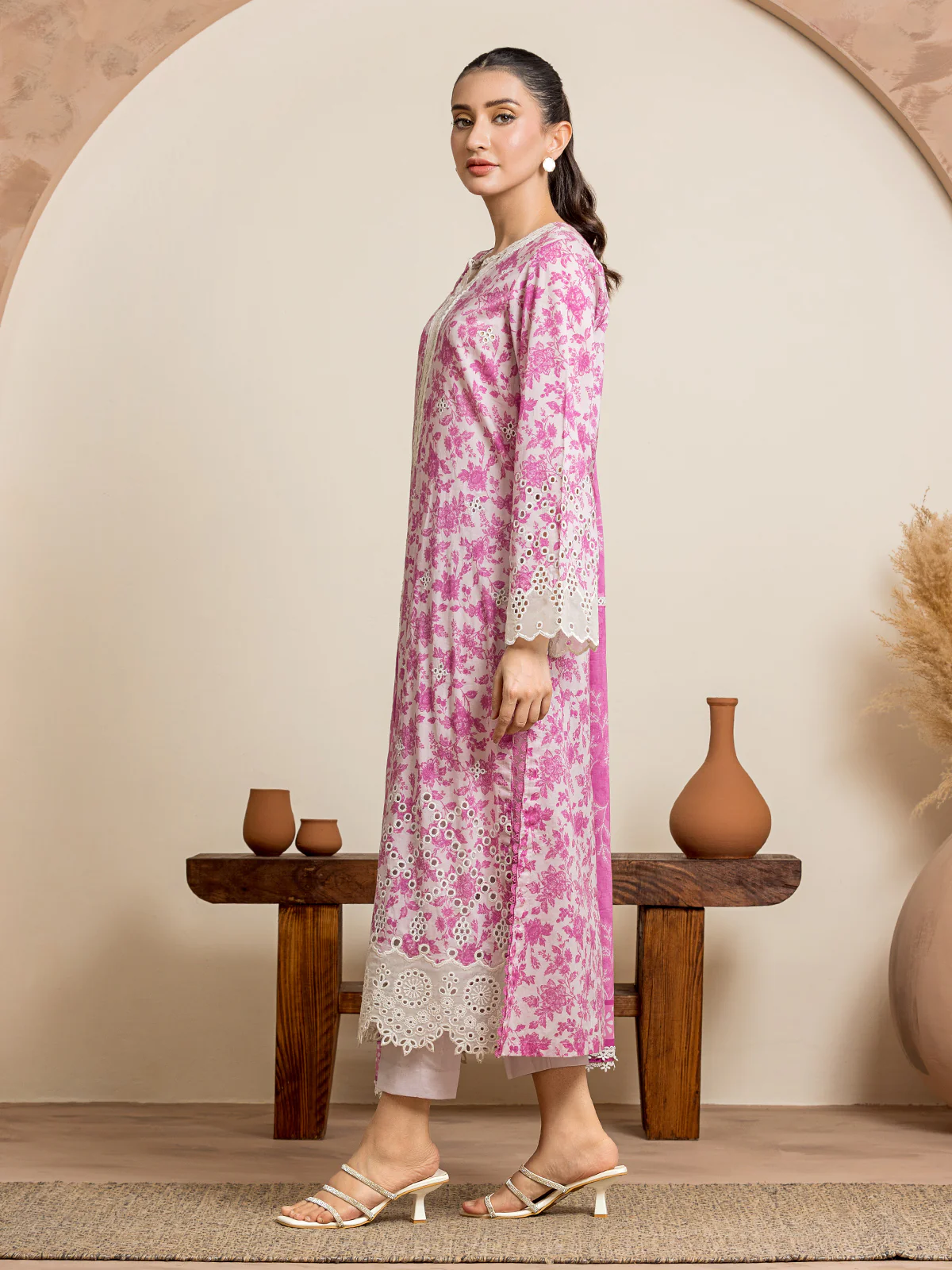 Unstitched Embroidered Lawn Shirt Trouser - EWU24V1-28608ST - Image 3