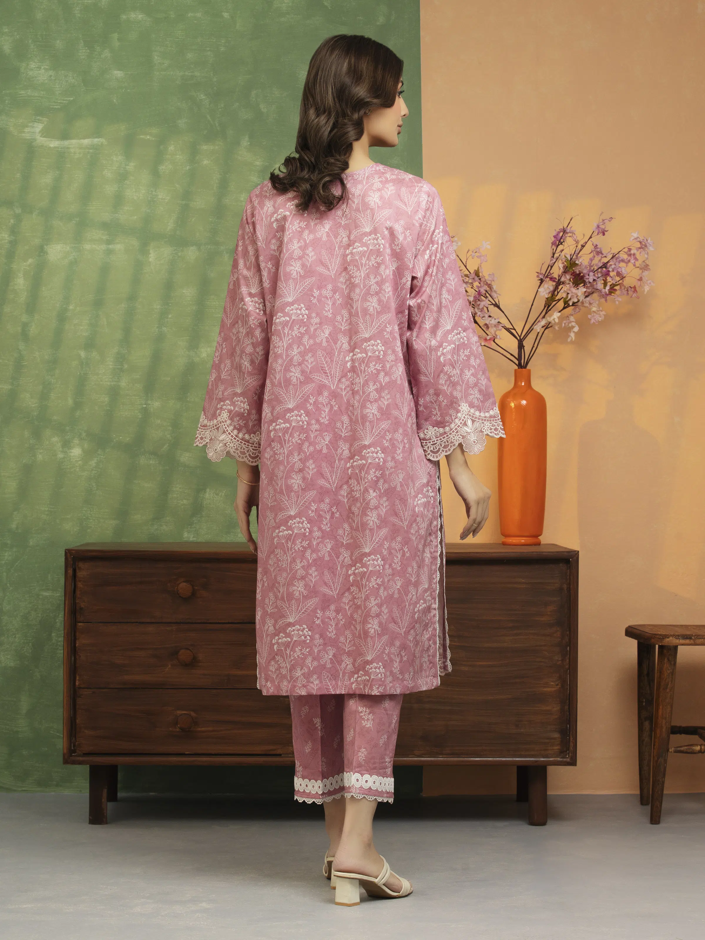 Unstitched Embroidered Lawn Shirt Trouser - EWU5V1-31473ST - Image 3