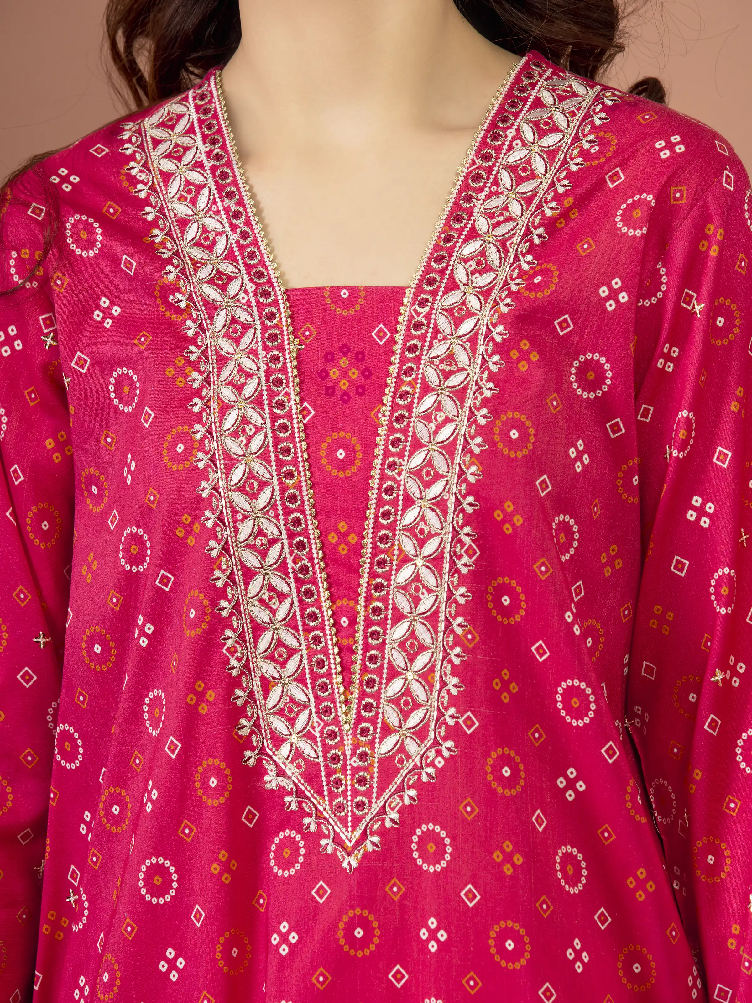 Unstitched Embroidered Lawn Suit - EWU5V1-31418-3P - Image 3