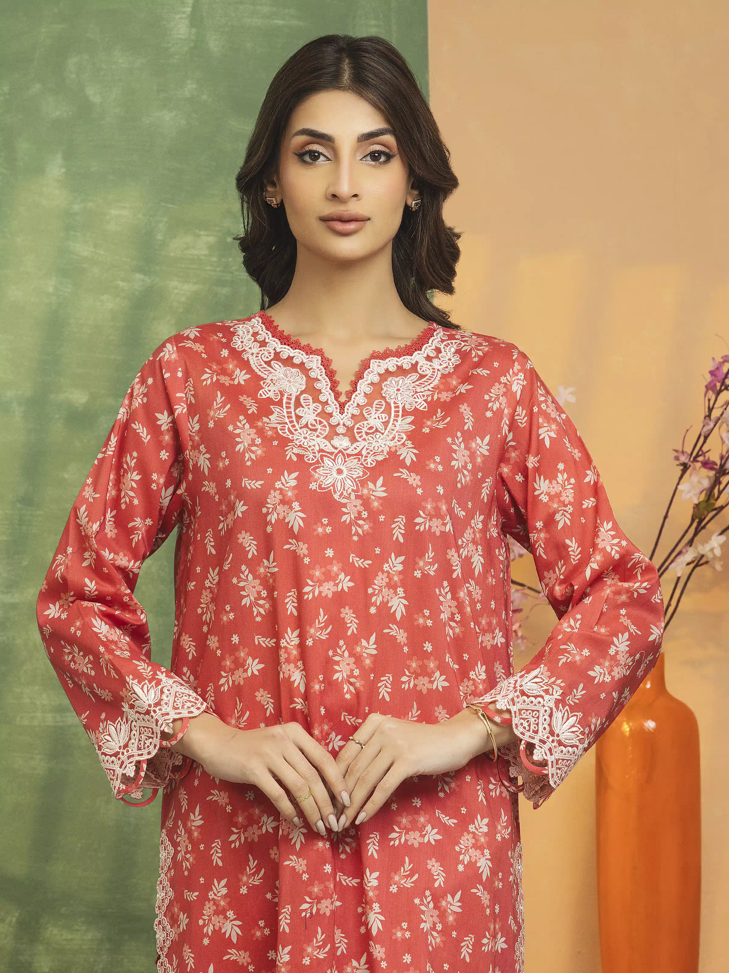 Unstitched Embroidered Lawn Shirt Trouser - EWU5V1-31472ST - Image 2