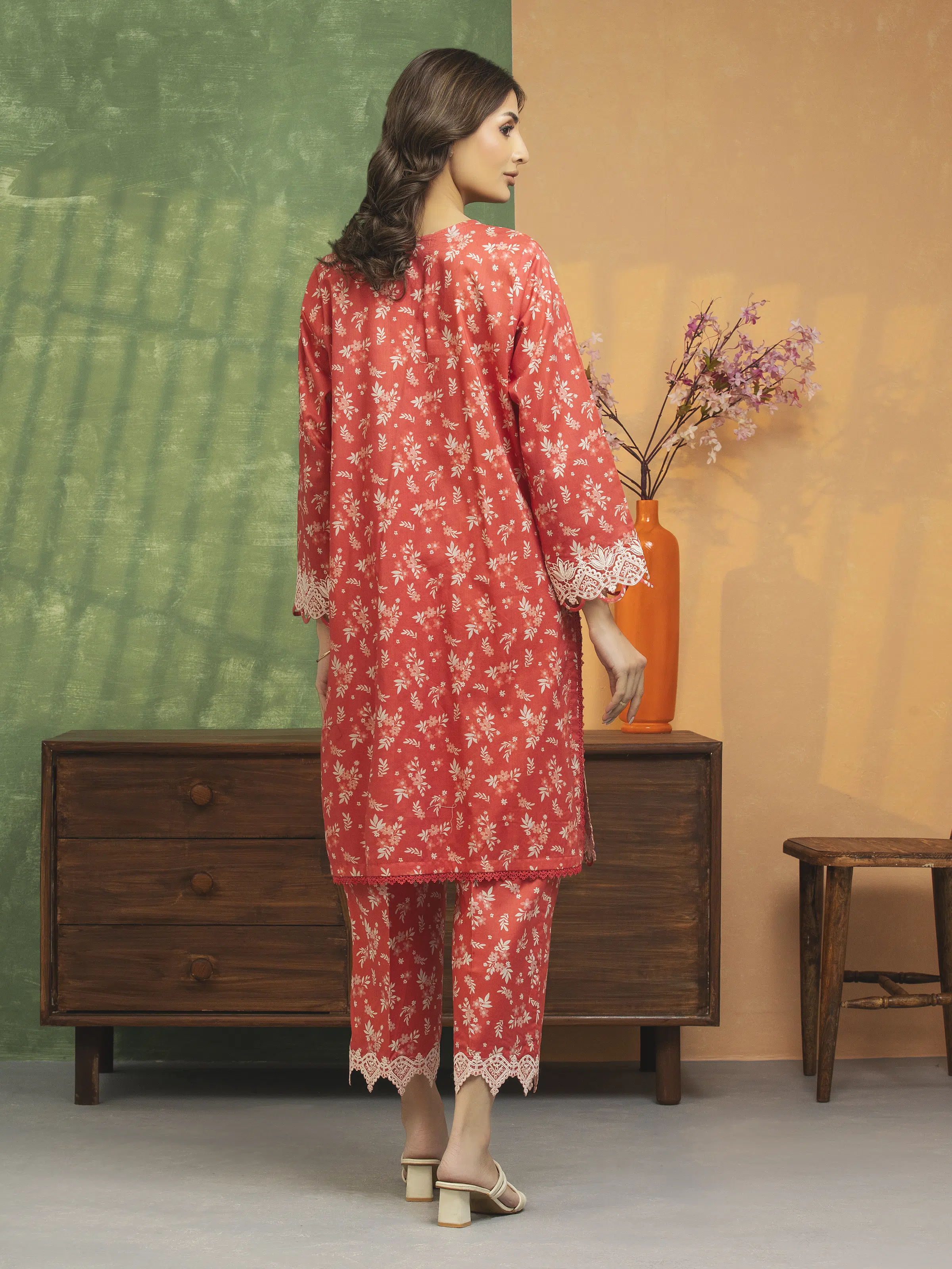 Unstitched Embroidered Lawn Shirt Trouser - EWU5V1-31472ST - Image 4
