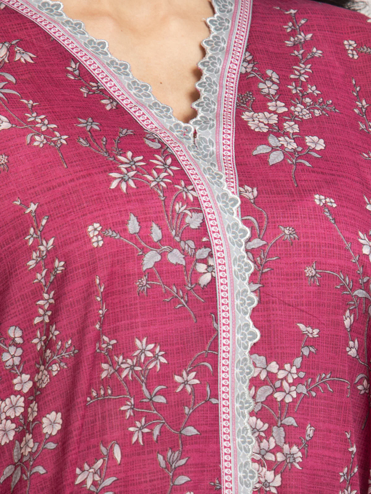 Unstitched Pink Printed Khaddar Shirt Trouser- EWU24M2-017ST - Image 5