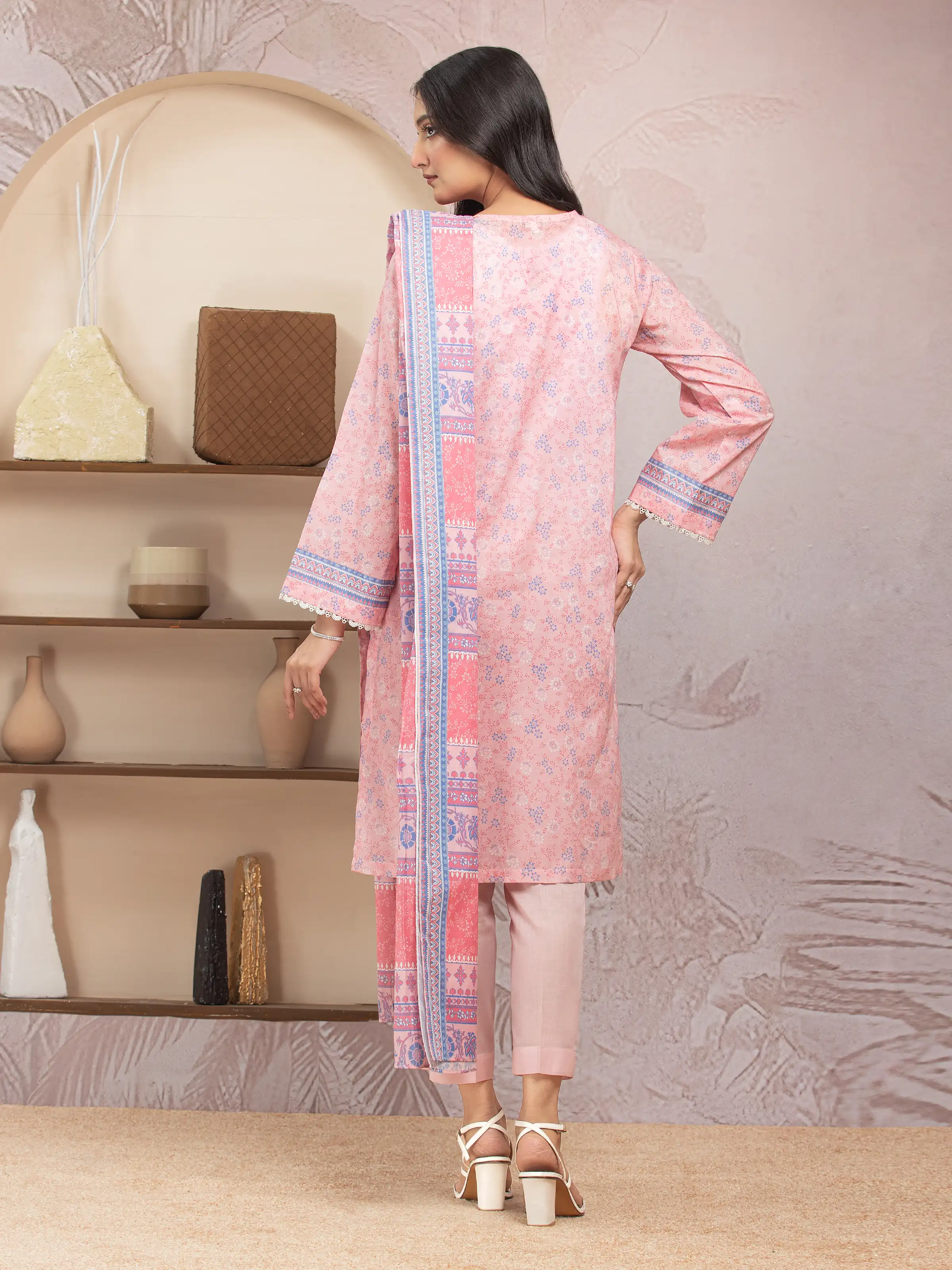 Unstitched Printed Lawn Suit - EWU5A1-35217-3P - Image 2