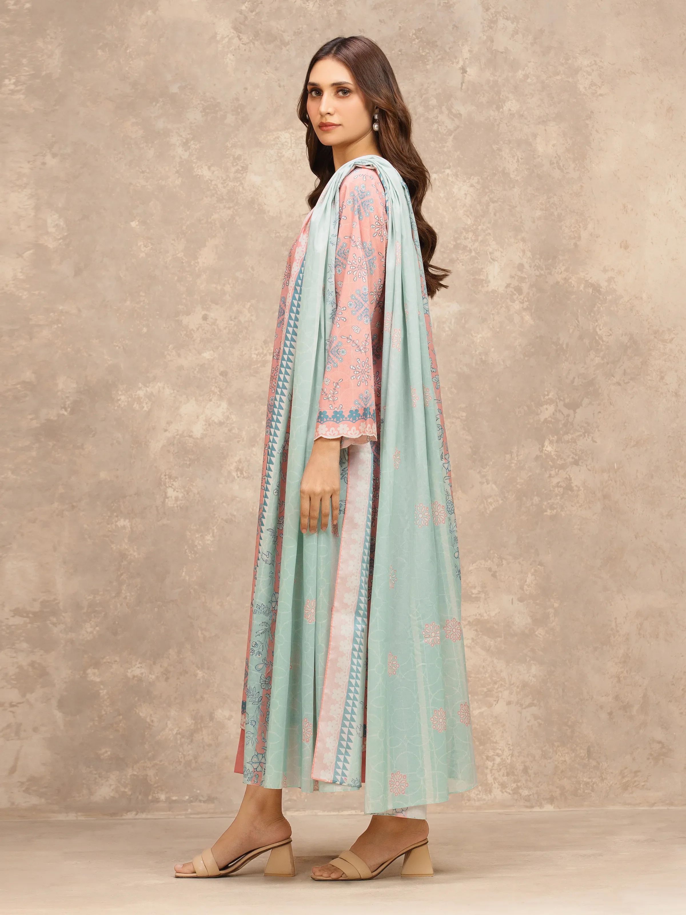 Unstitched Printed Lawn Suit - EWU6A1-36535-3P - Image 5
