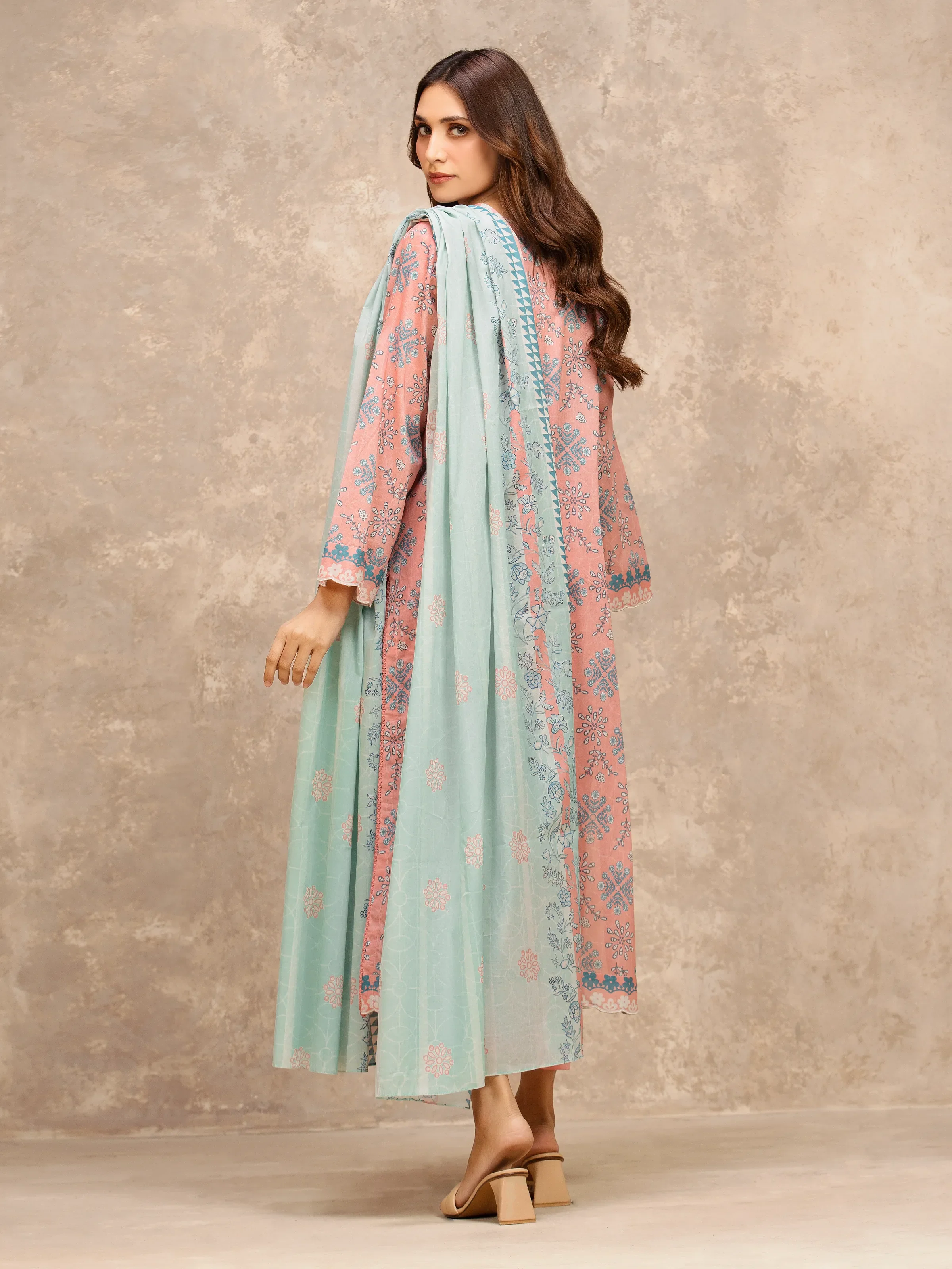 Unstitched Printed Lawn Suit - EWU6A1-36535-3P - Image 6
