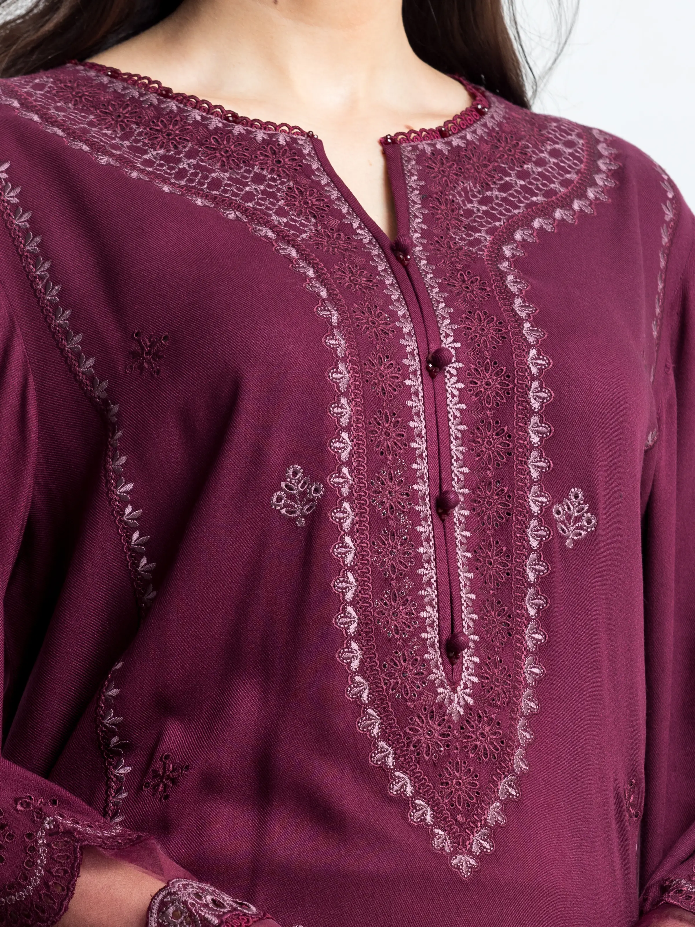 Unstitched Embroidered Viscose Suit - EWU24V13-30227-3P - Image 2