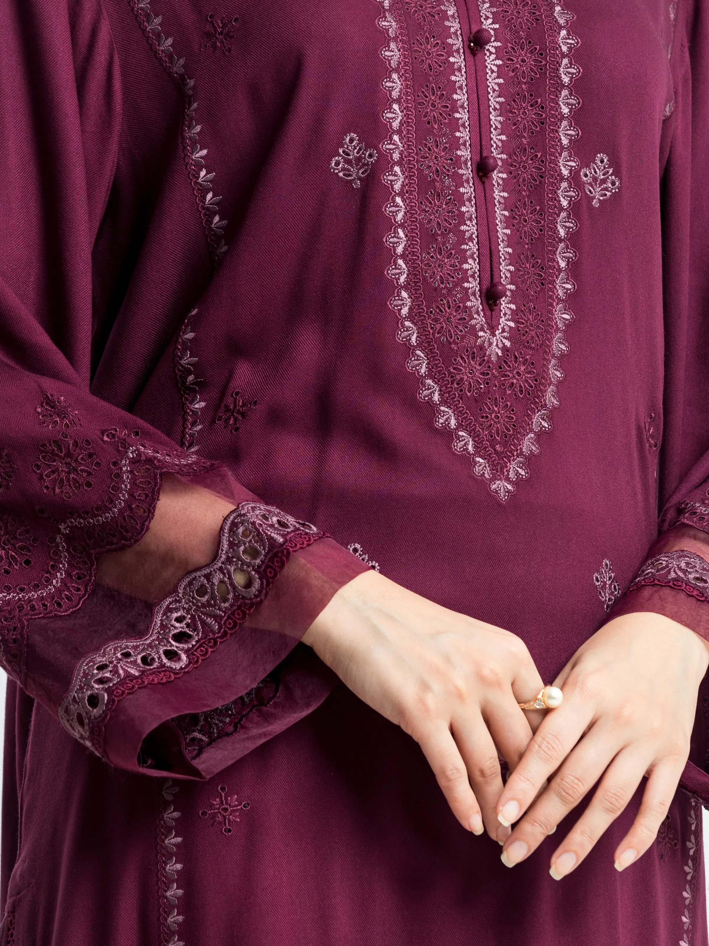 Unstitched Embroidered Viscose Suit - EWU24V13-30227-3P - Image 3