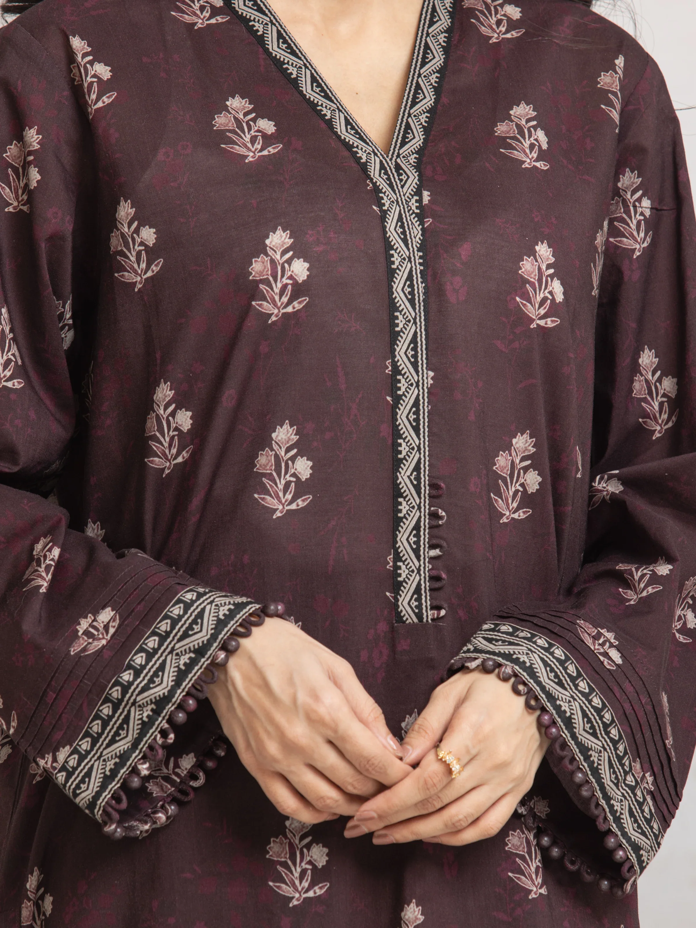 Unstitched Printed Cambric Shirt - EWU24A2-29633S - Image 2
