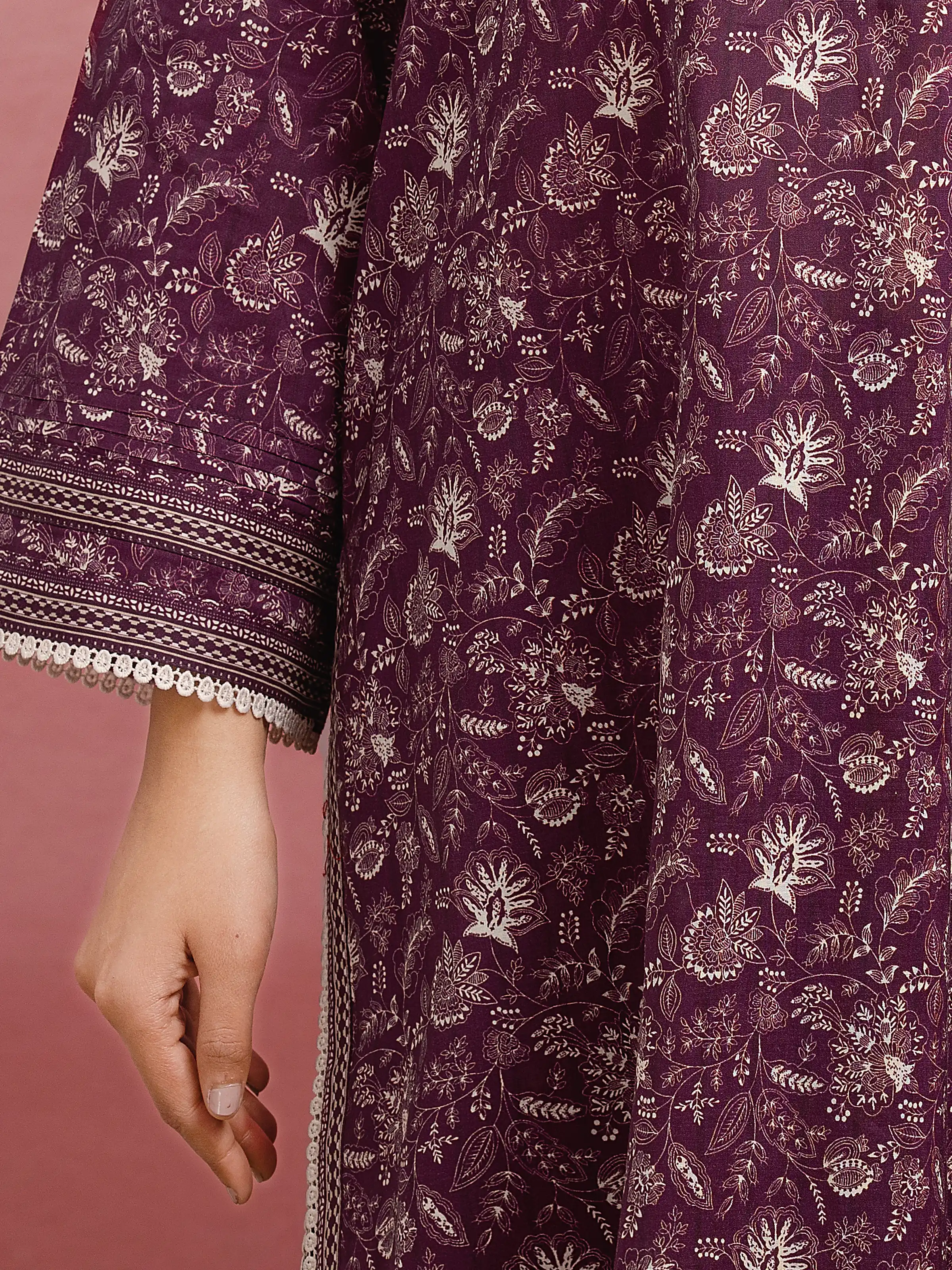 Unstitched Printed Lawn Suit - EWU5A1-35059-3P - Image 3