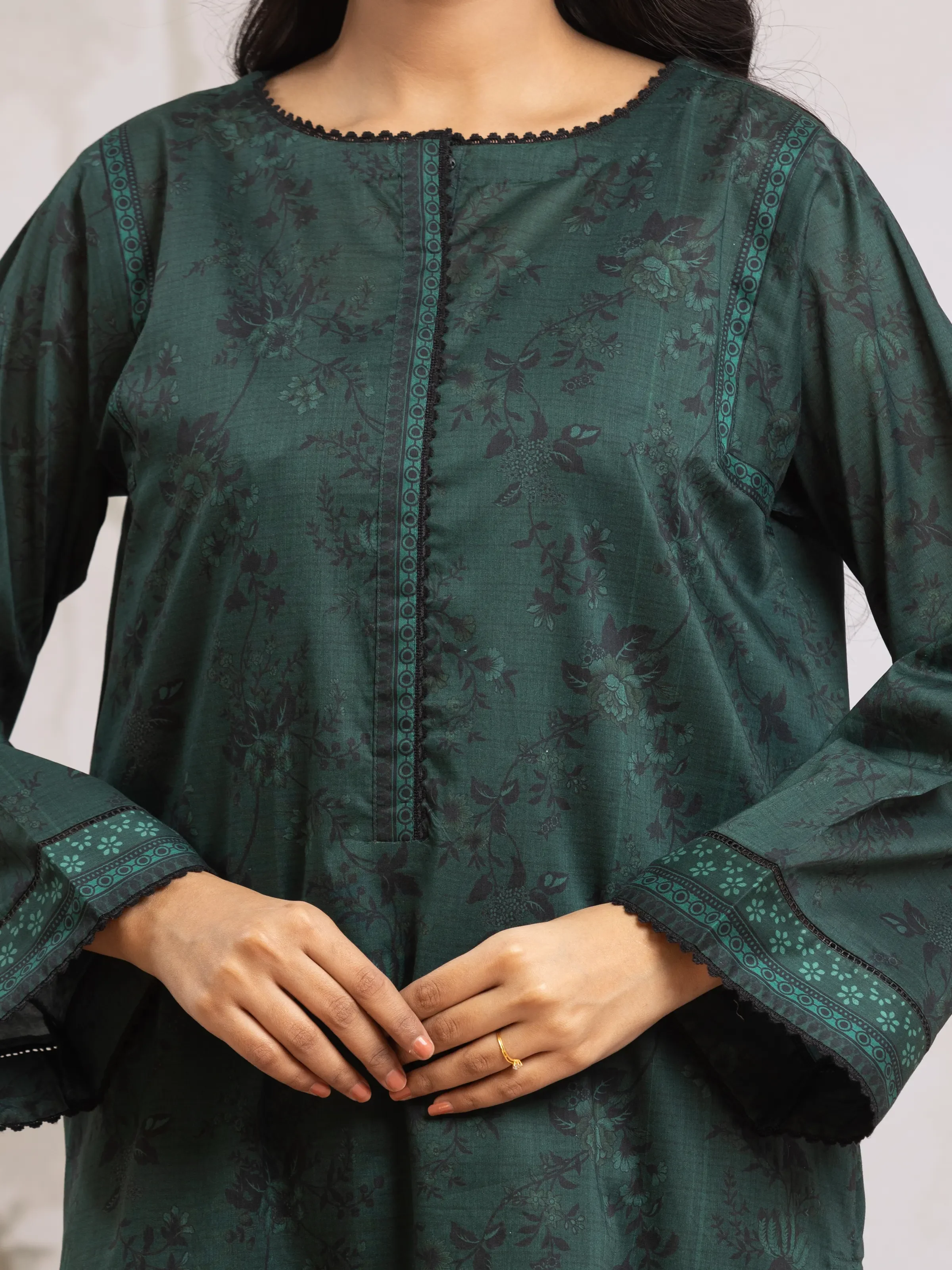 Unstitched Printed Khaddar Suit - EWU24M2-180 - Image 3