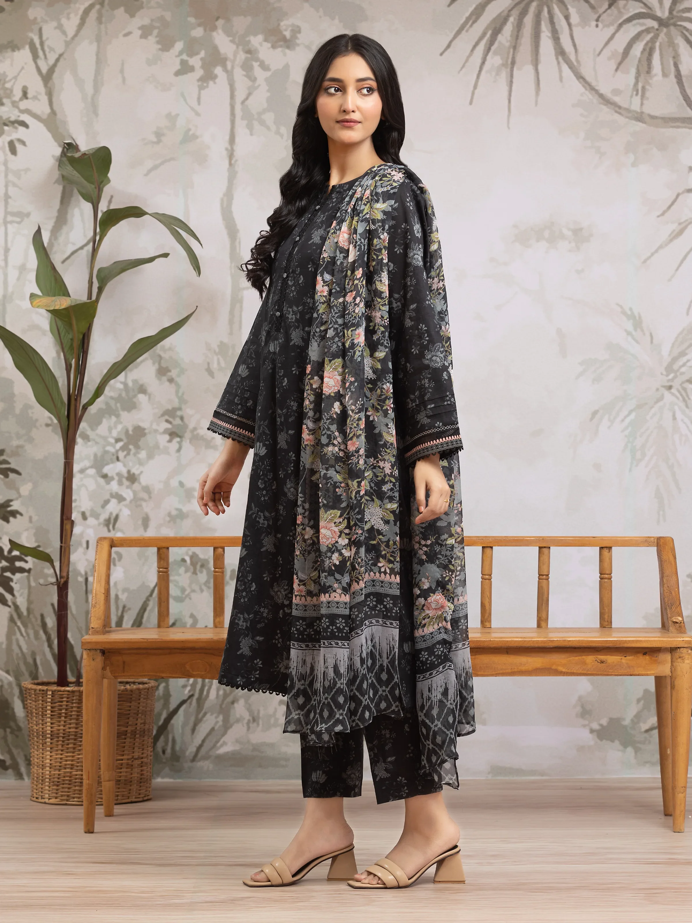 Unstitched Printed Khaddar Suit - EWU24M2-181 - Image 2