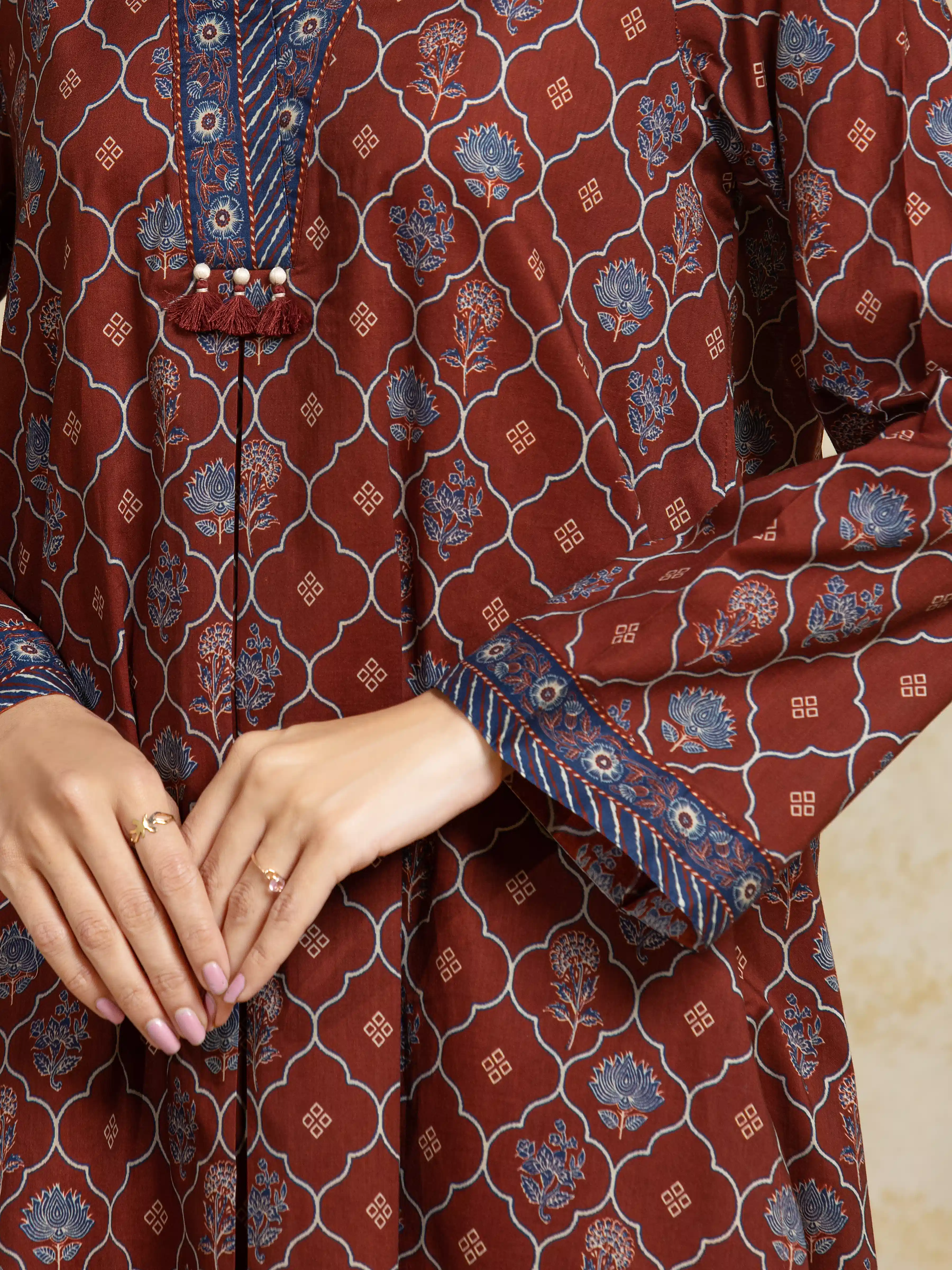 Unstitched Printed Khaddar Shirt Dupatta - EWU5A3-35914SD - Image 3