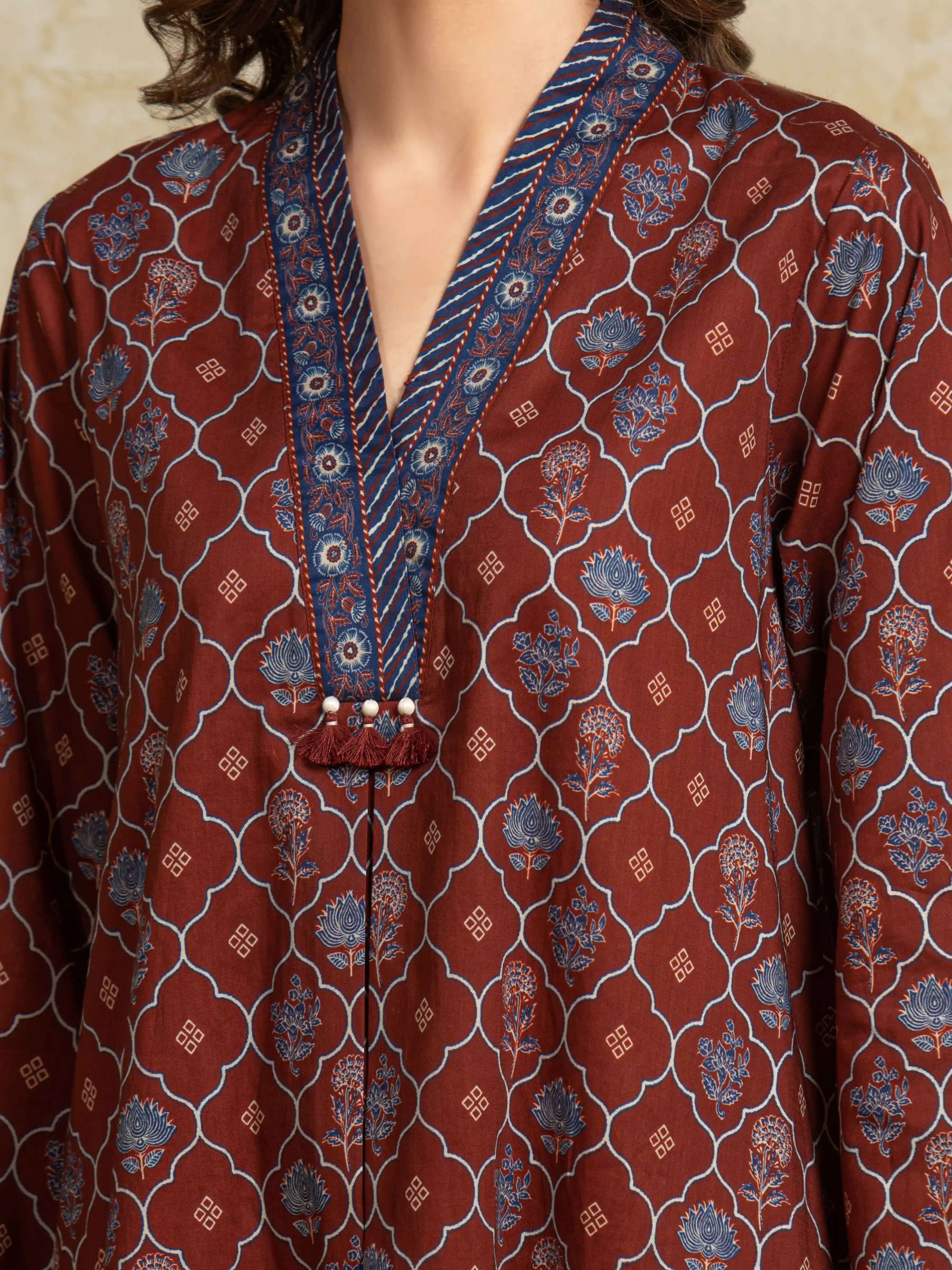 Unstitched Printed Khaddar Shirt Dupatta - EWU5A3-35914SD - Image 4