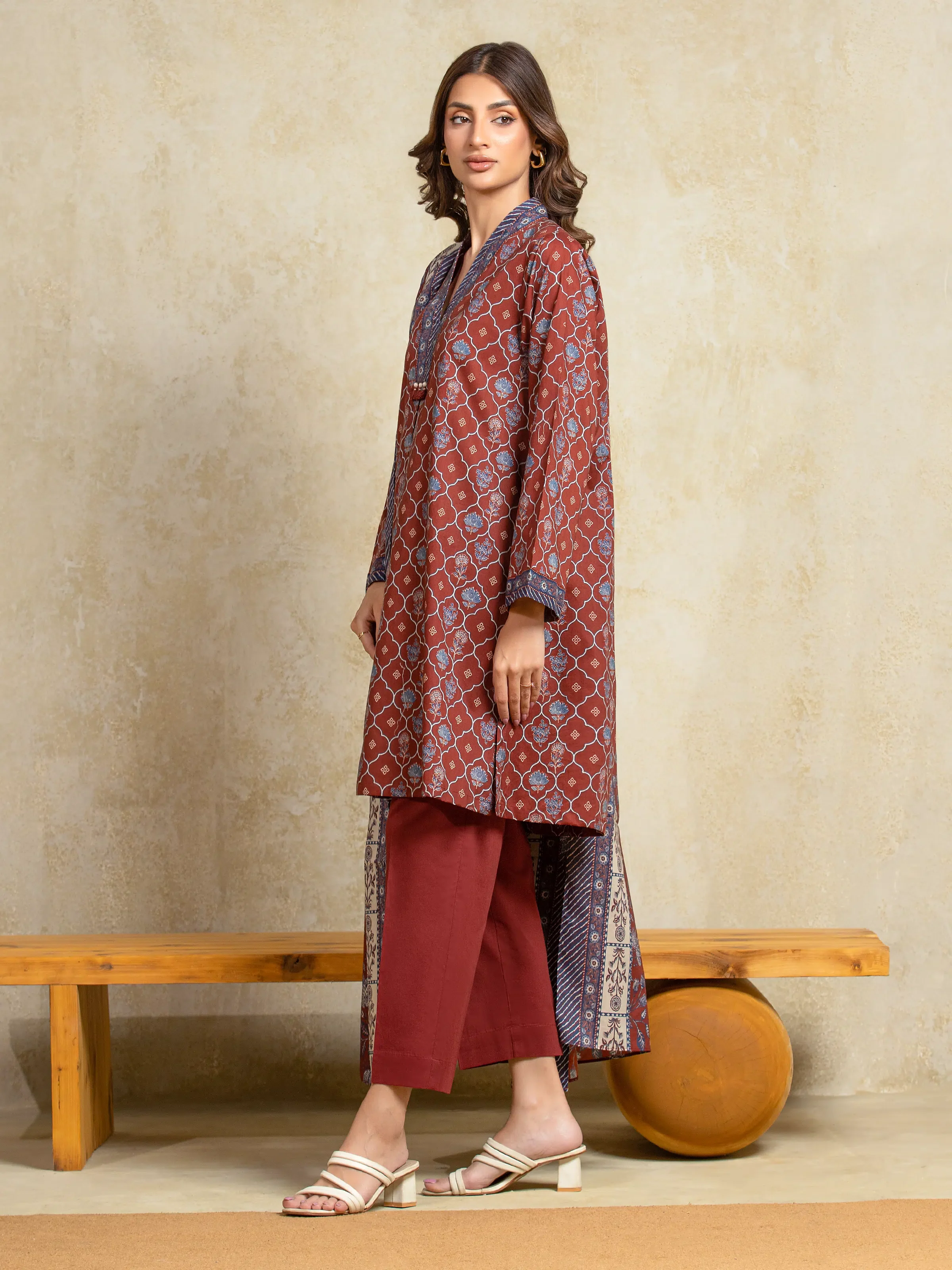Unstitched Printed Khaddar Shirt Dupatta - EWU5A3-35914SD - Image 5